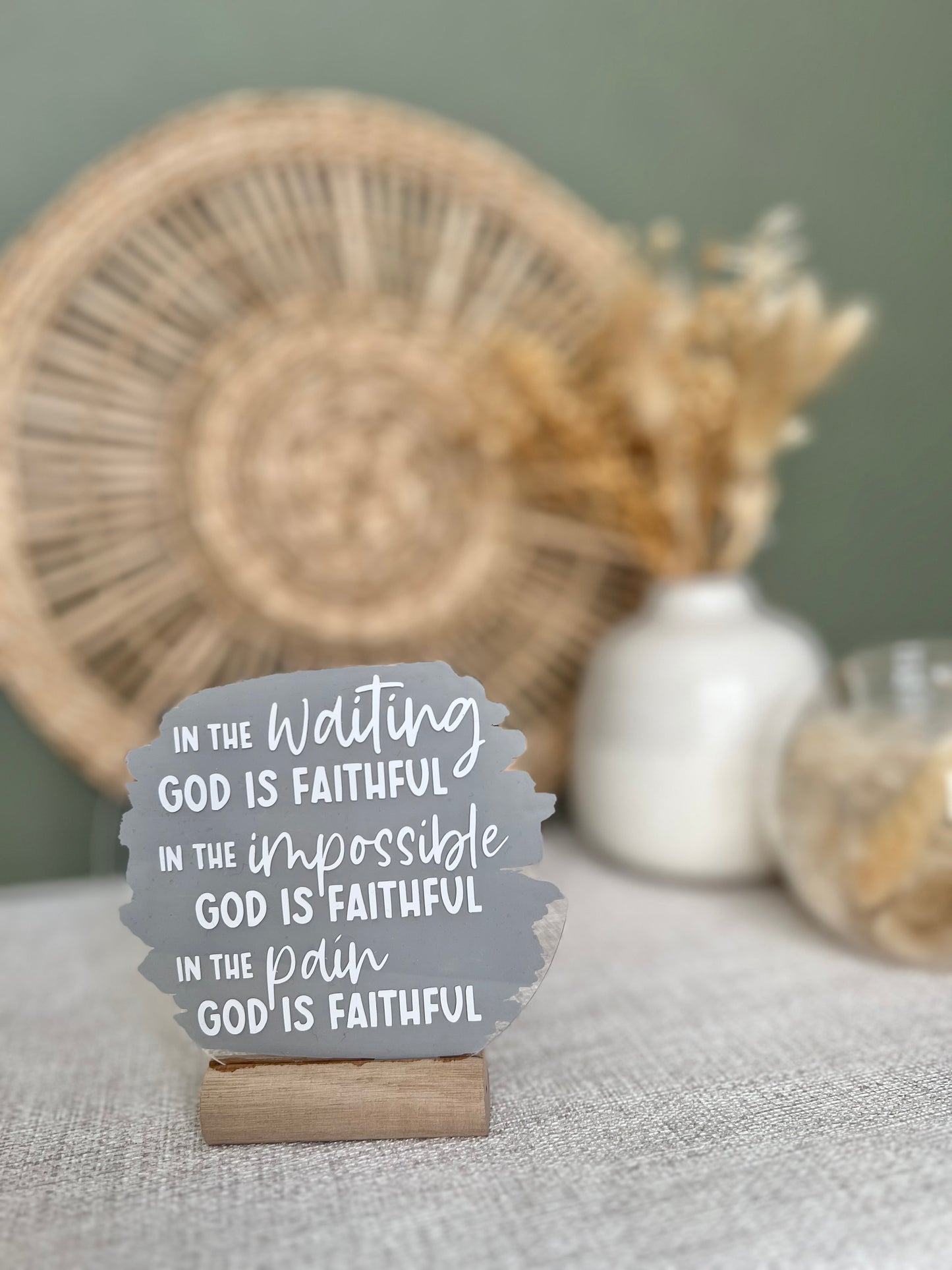 God is faithful acrylic plaque