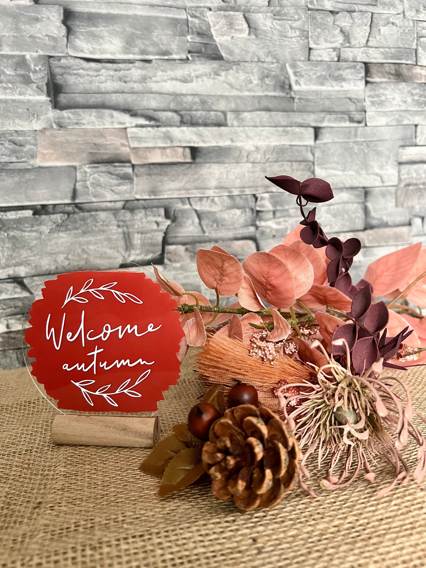 Welcome Autumn acrylic plaque
