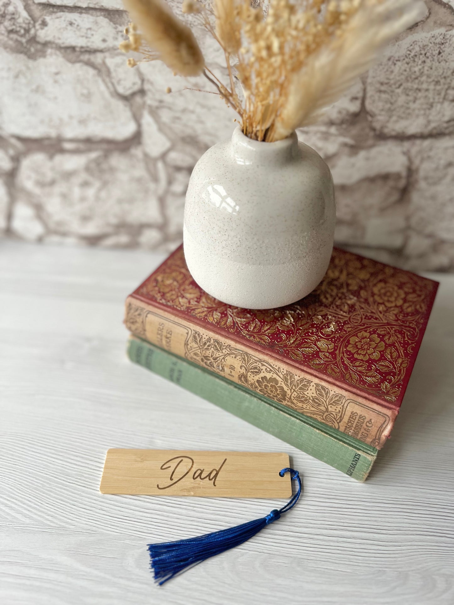 Dad engraved wooden bookmark