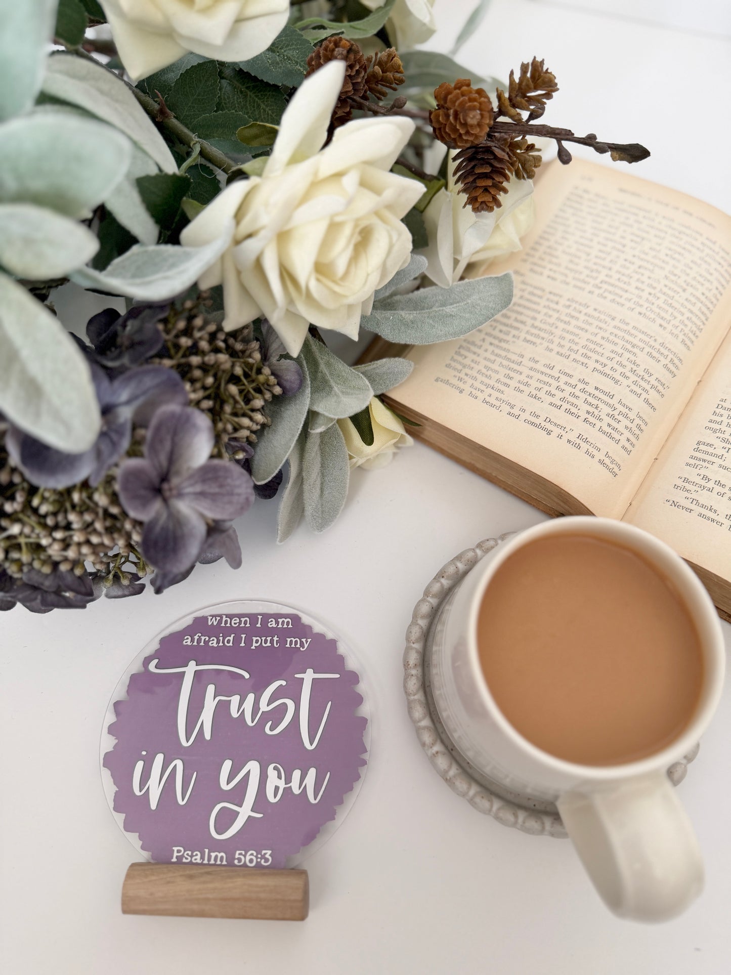 When I am afraid, I put my trust in you acrylic plaque