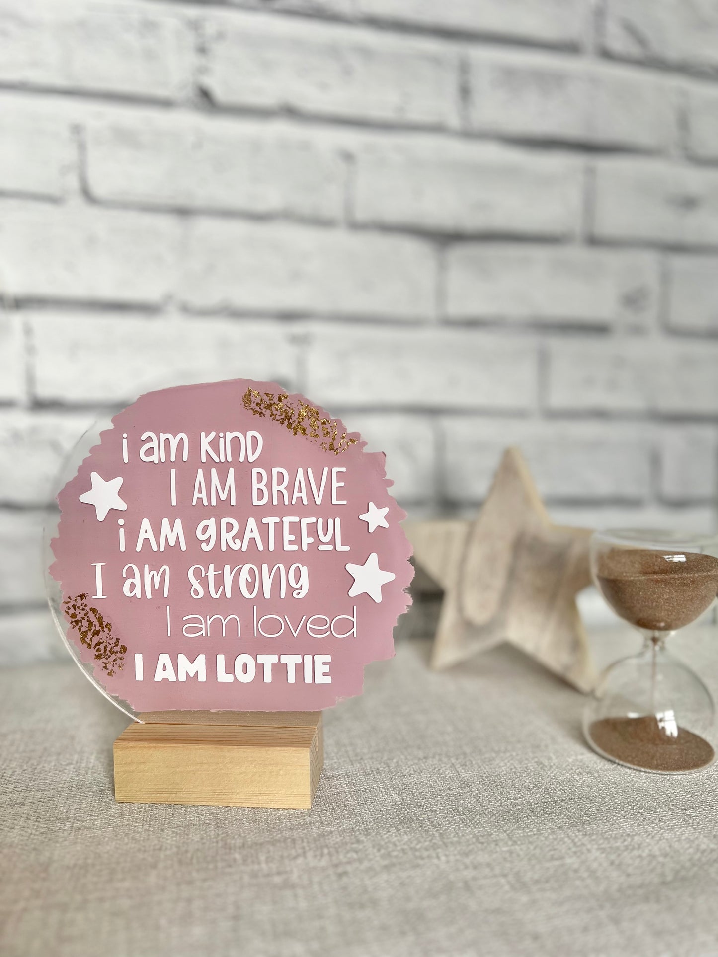 Affirmation 6” plaque - star design (personalised)