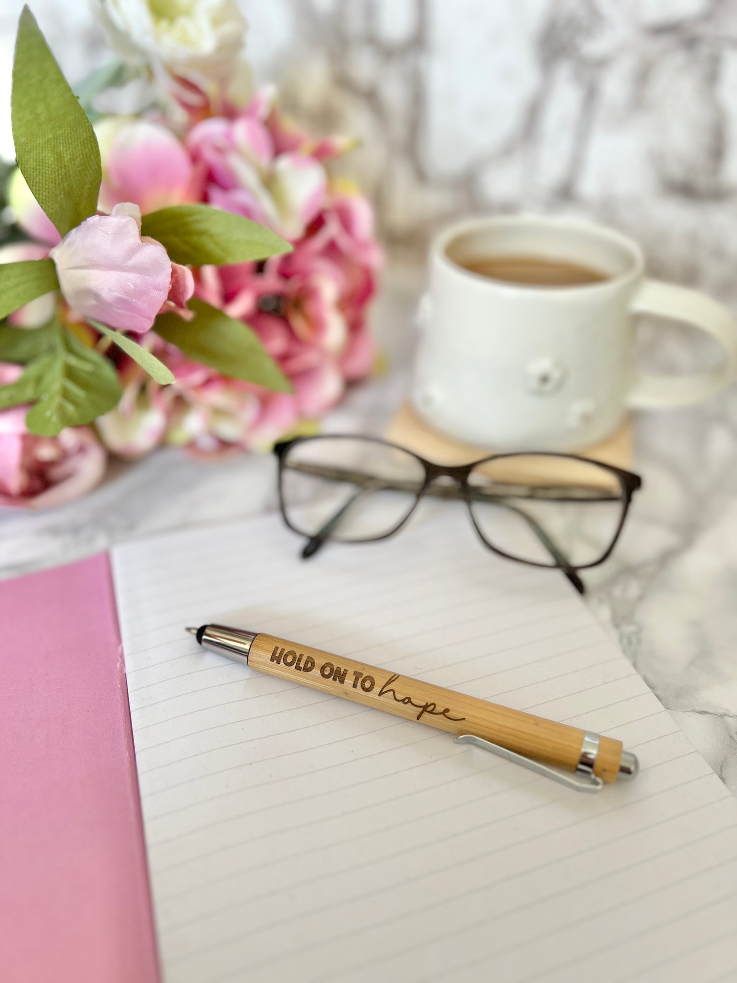 Hold on to hope engraved pen