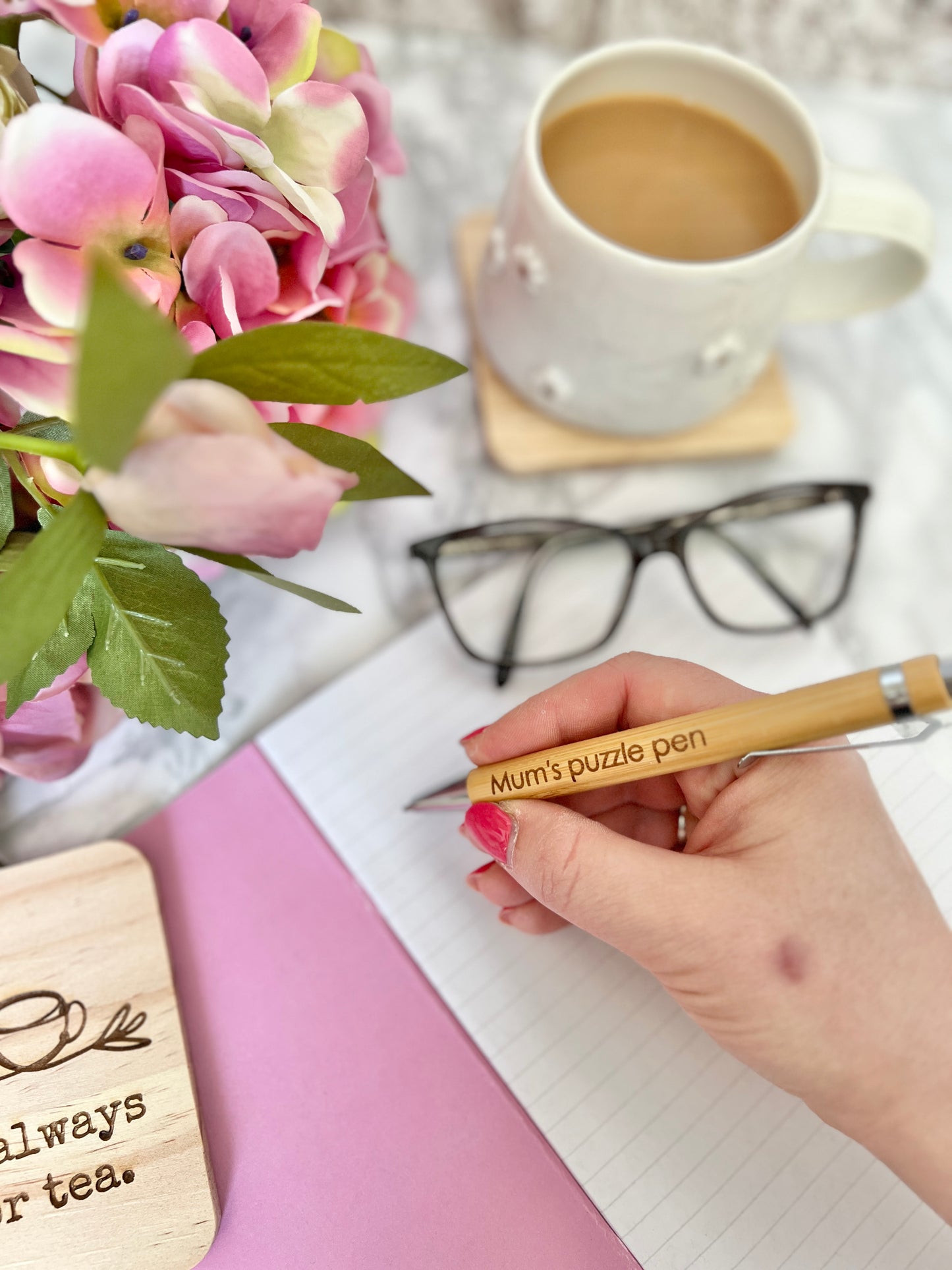 Mum’s puzzle pen (engraved bamboo pen)