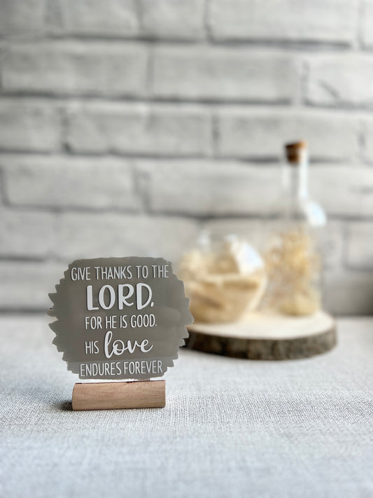 Give thanks to the Lord acrylic plaque