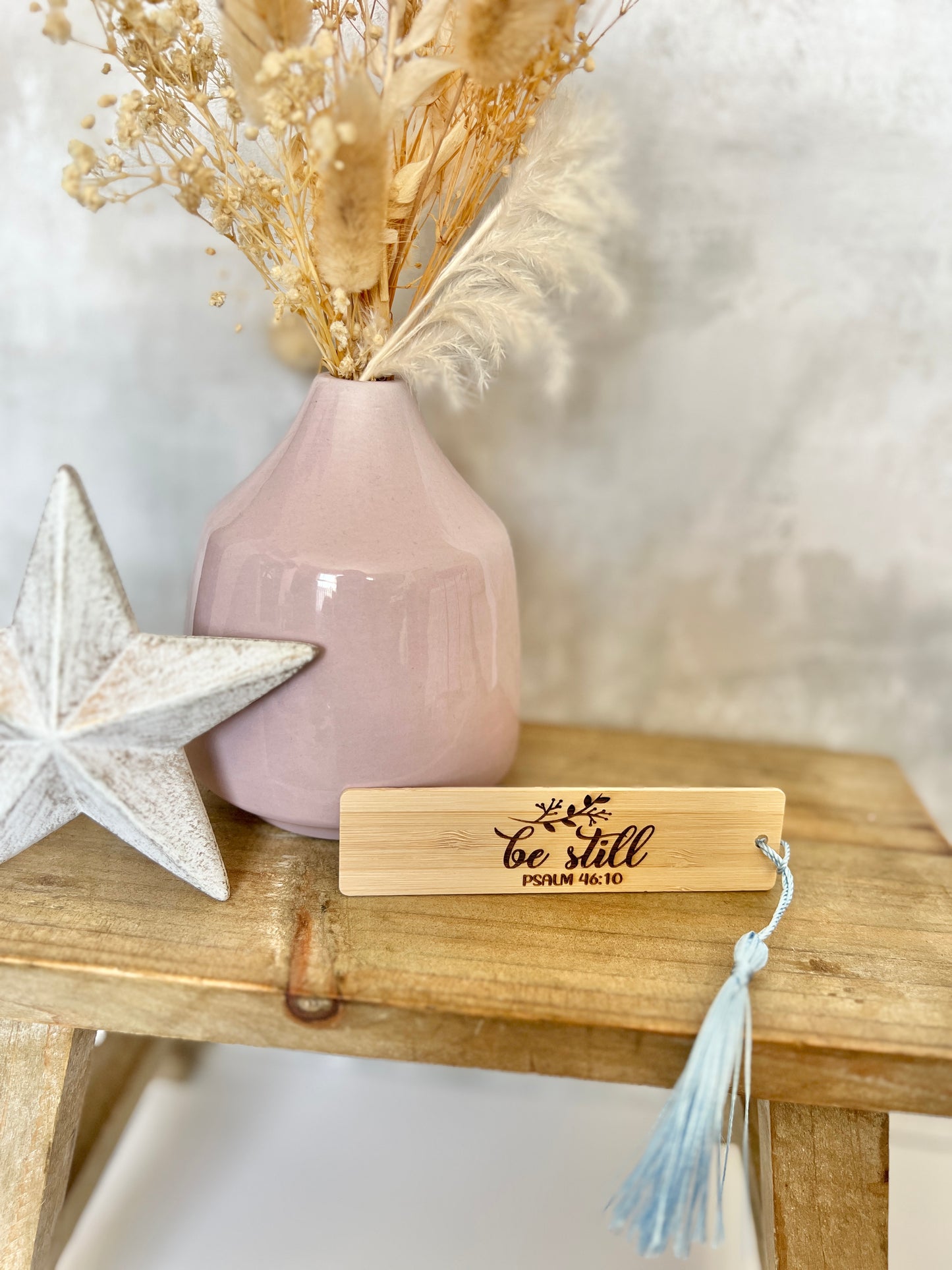 Be still wooden engraved bookmark
