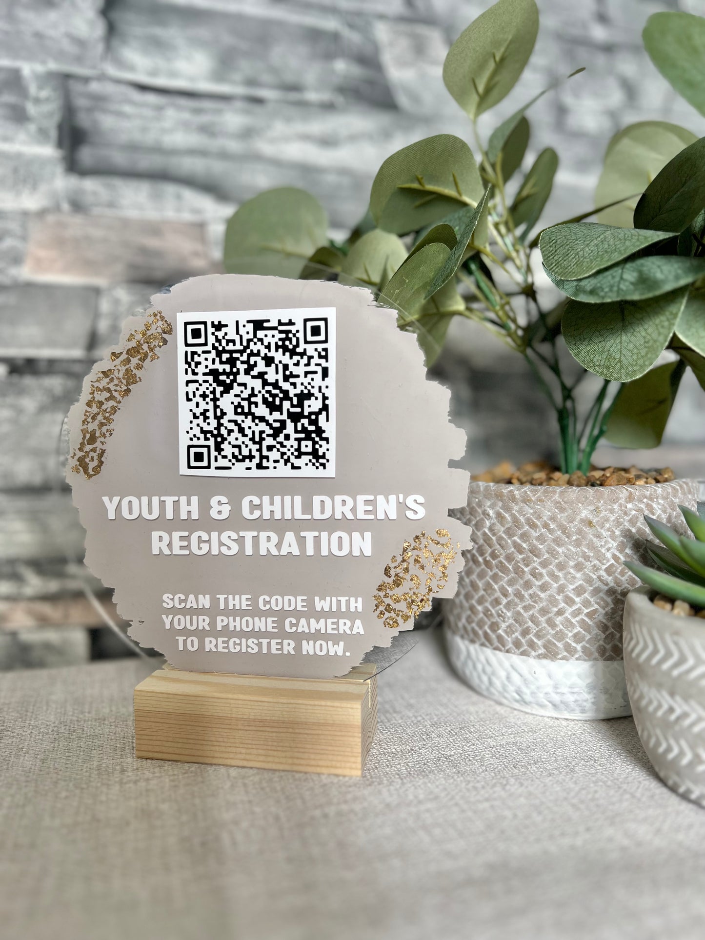 QR Code business plaque