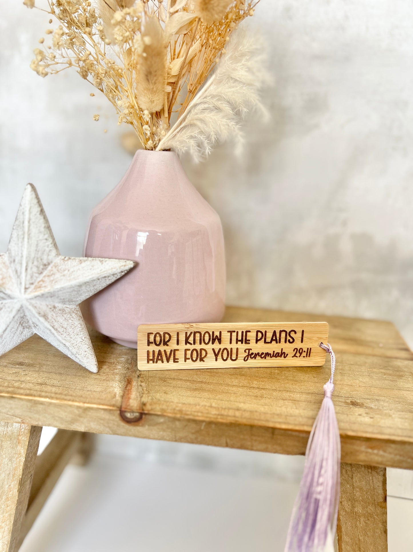 For I know the plans (Jeremiah 29 v 11) wooden engraved bookmark