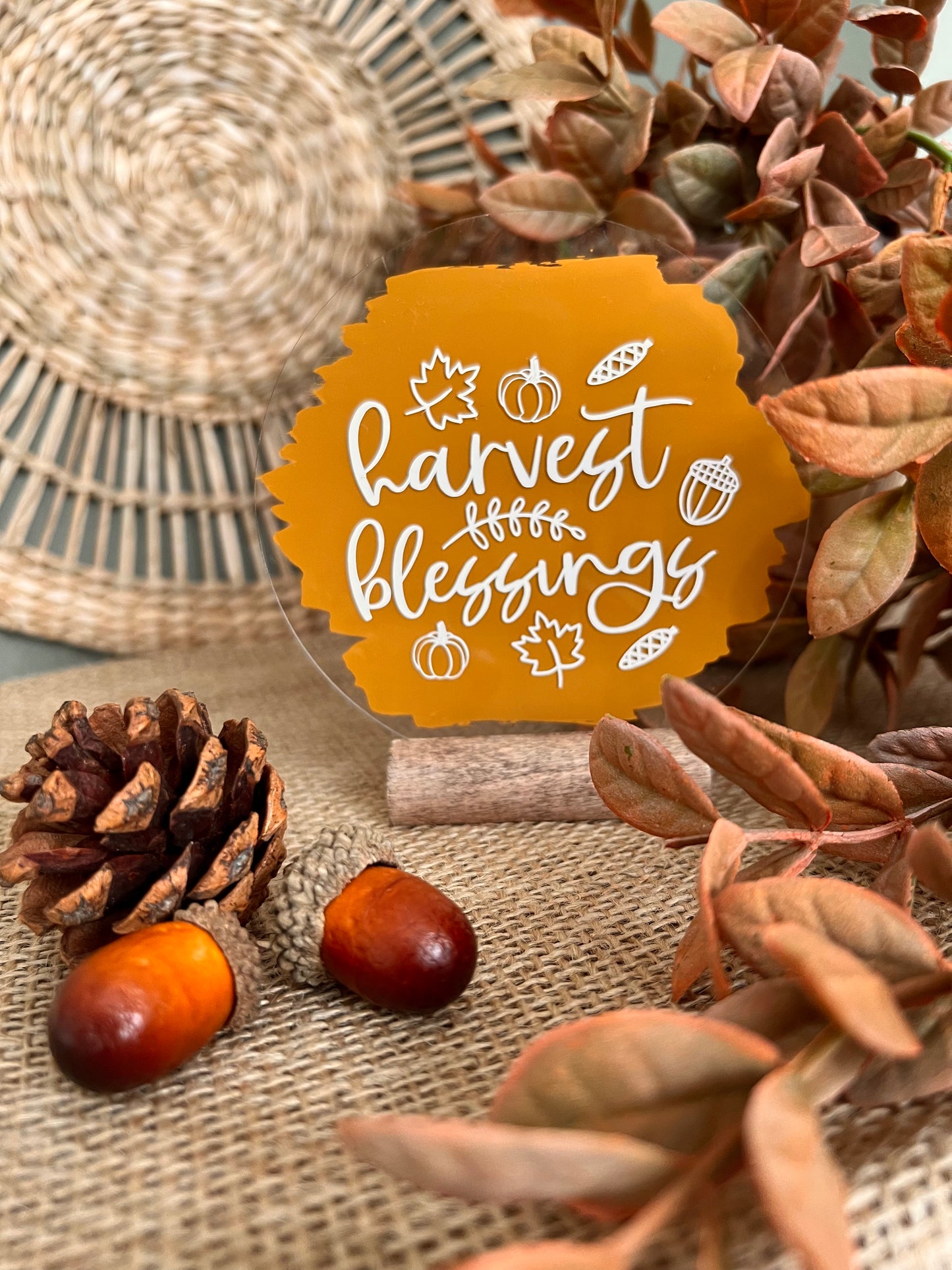 Harvest blessings acrylic plaque