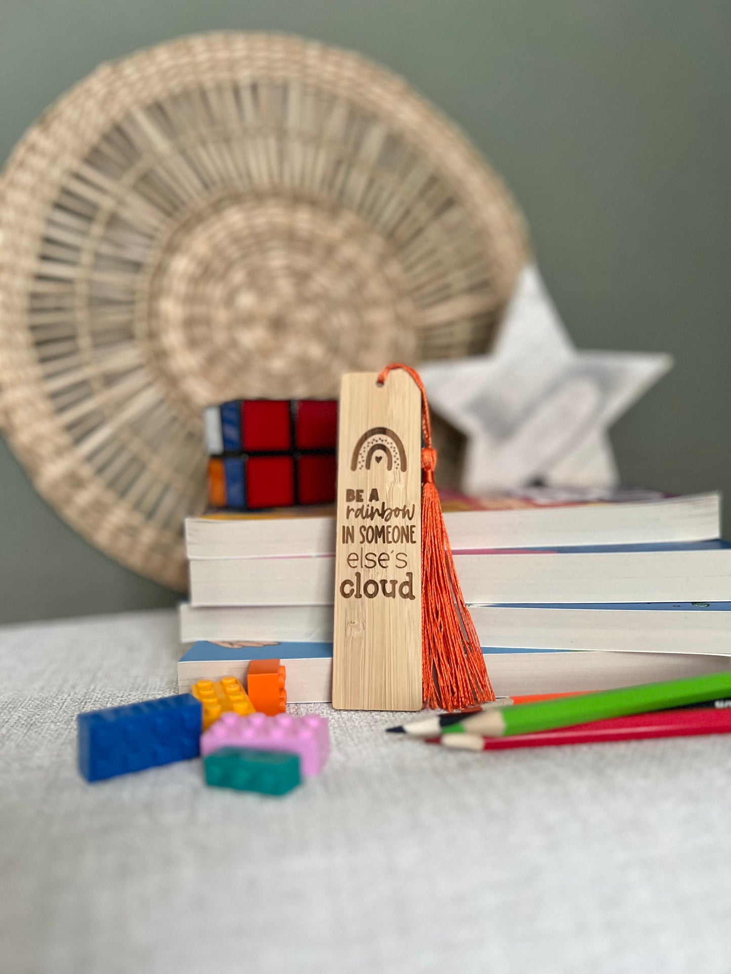 Be a rainbow wooden bookmark