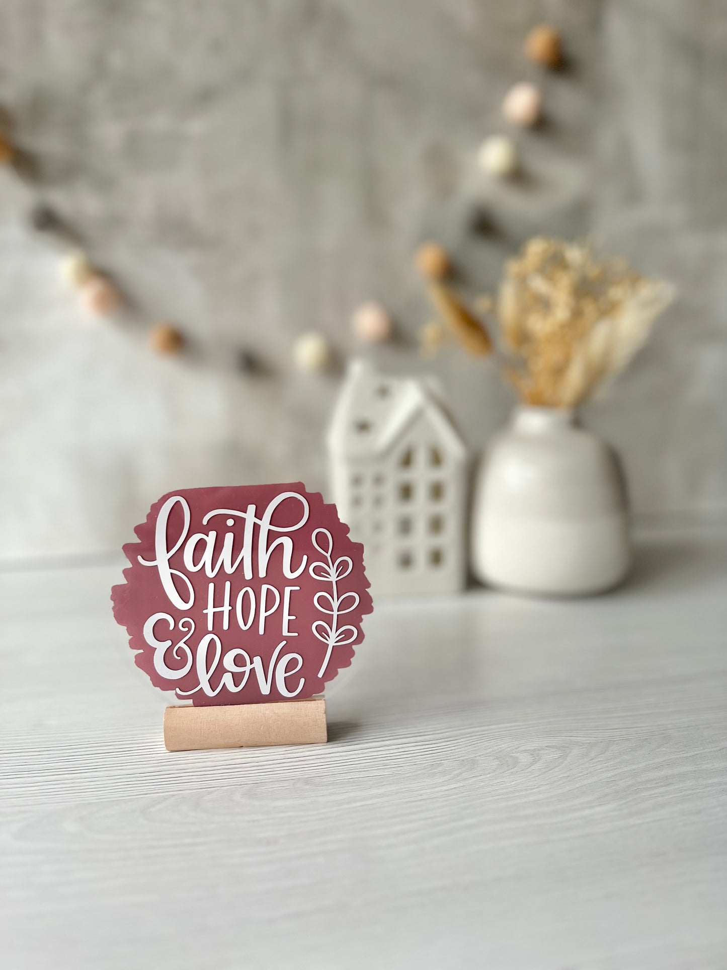 Faith, hope, love acrylic plaque