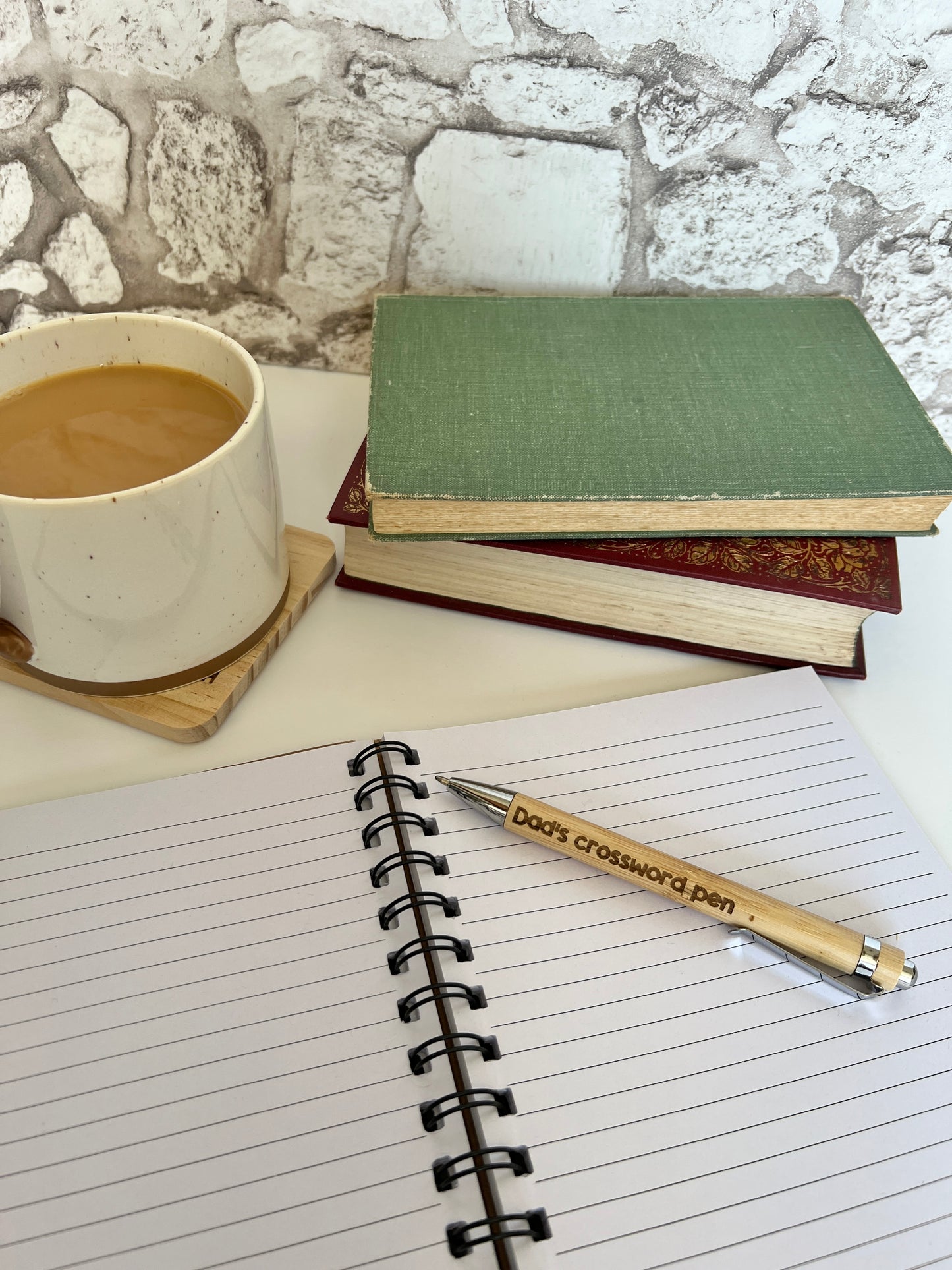 Dad’s crossword pen (engraved bamboo pen)