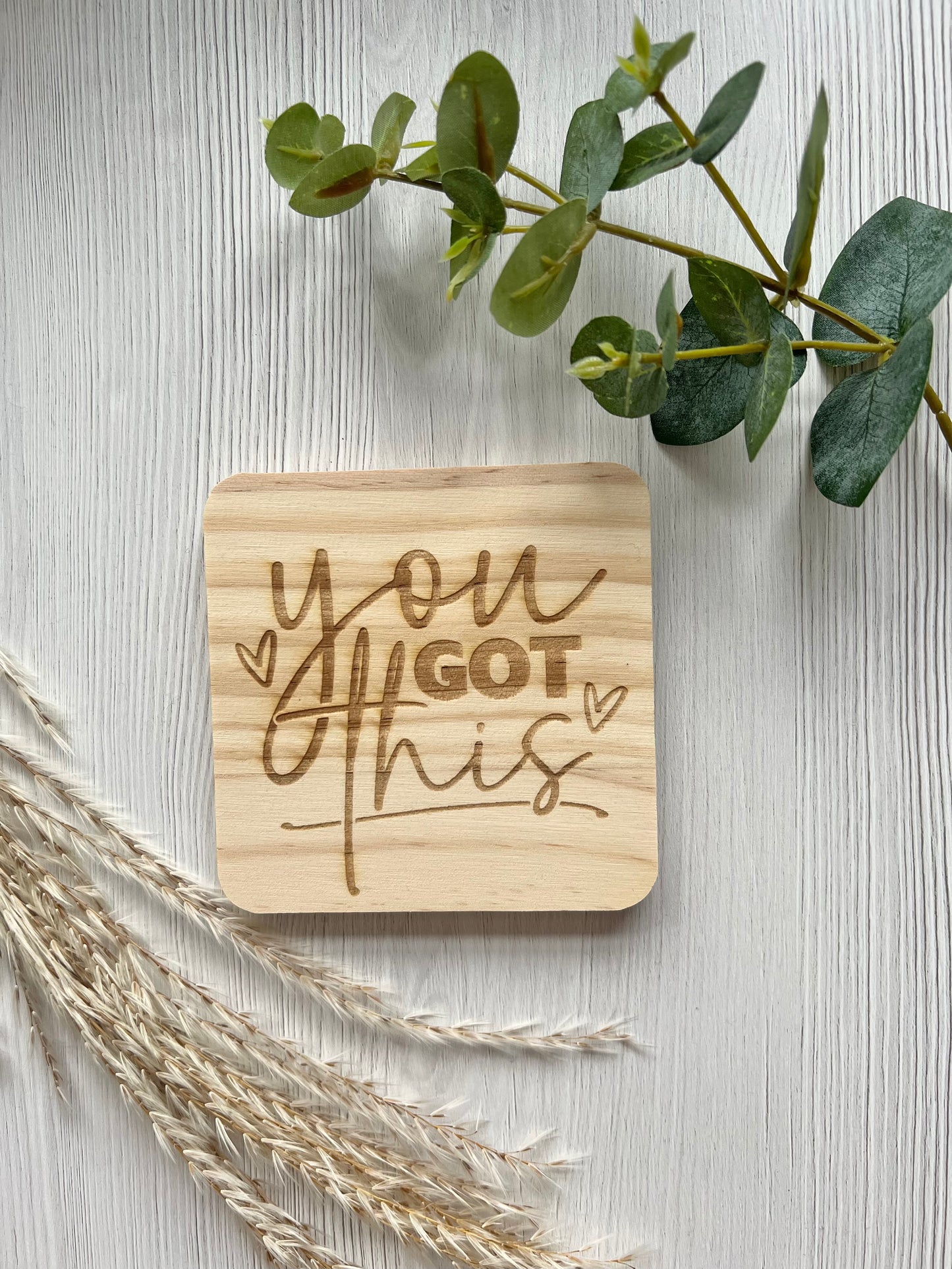 You got this wooden engraved coaster