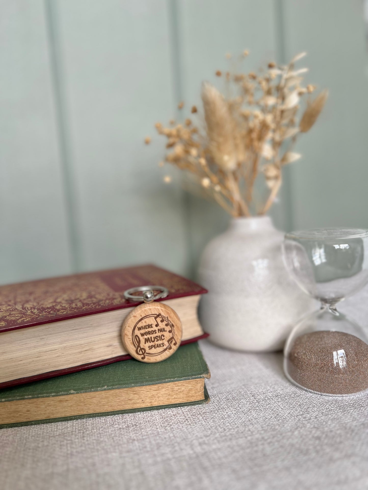 Where words fail music speaks engraved keyring