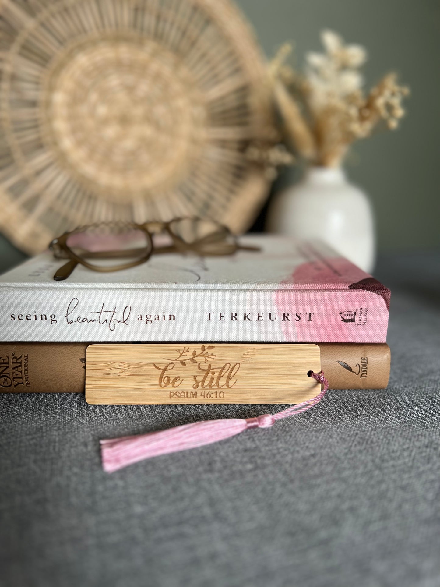 Be still wooden engraved bookmark