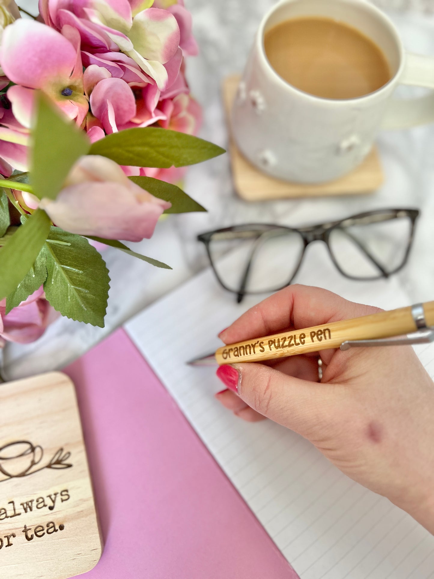 Granny’s puzzle pen (engraved bamboo pen)