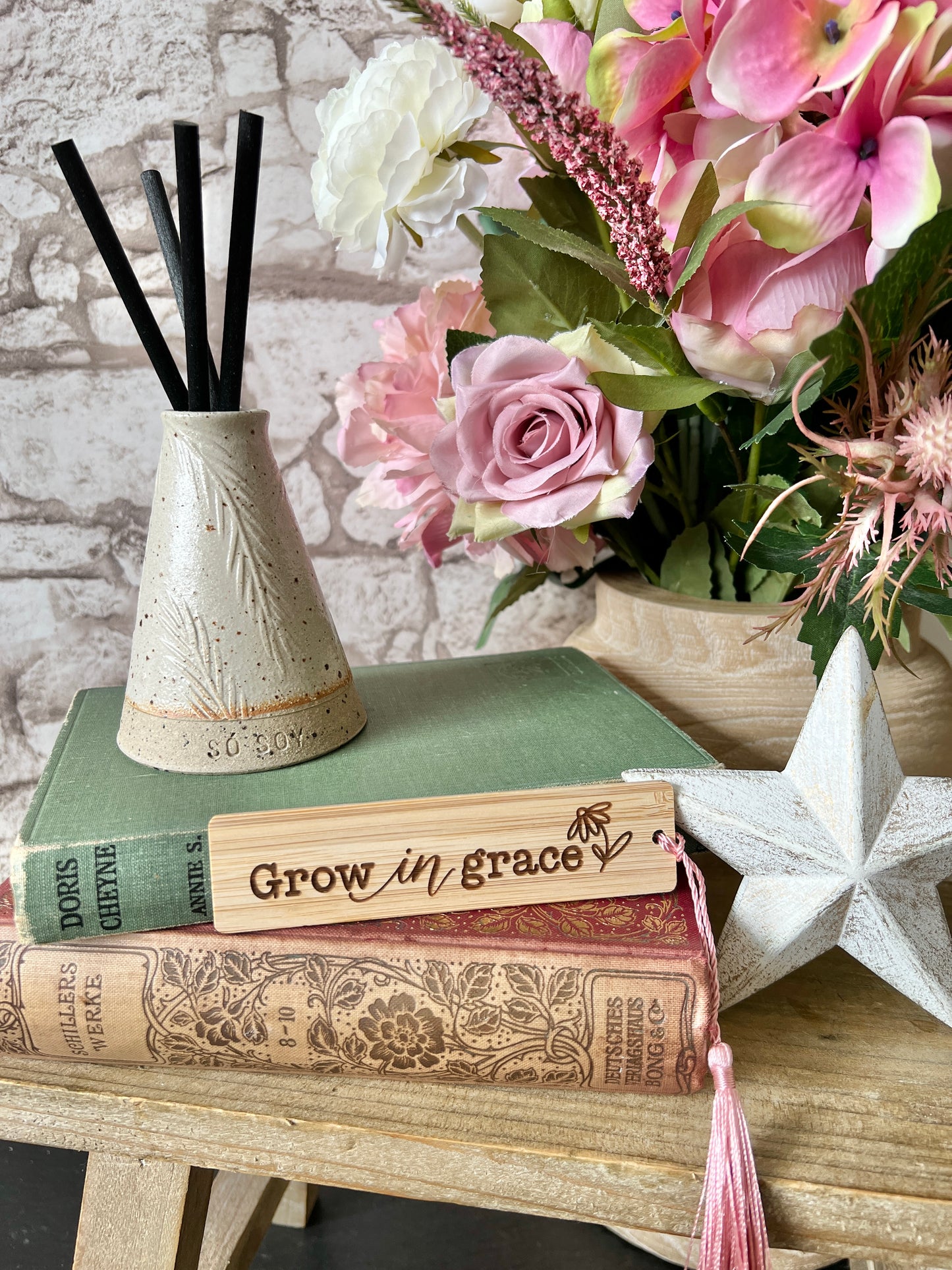 Grow in grace wooden engraved bookmark
