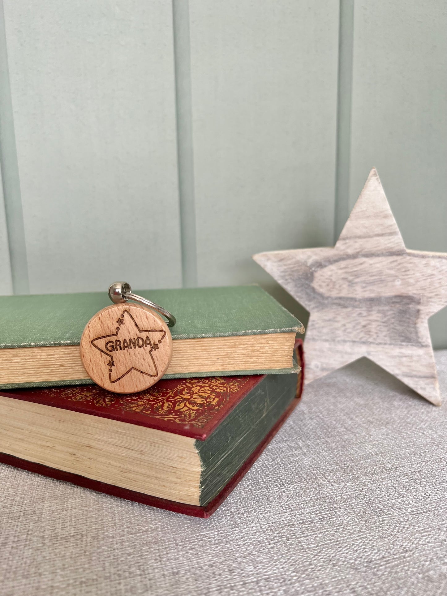 Granda engraved wooden keyring