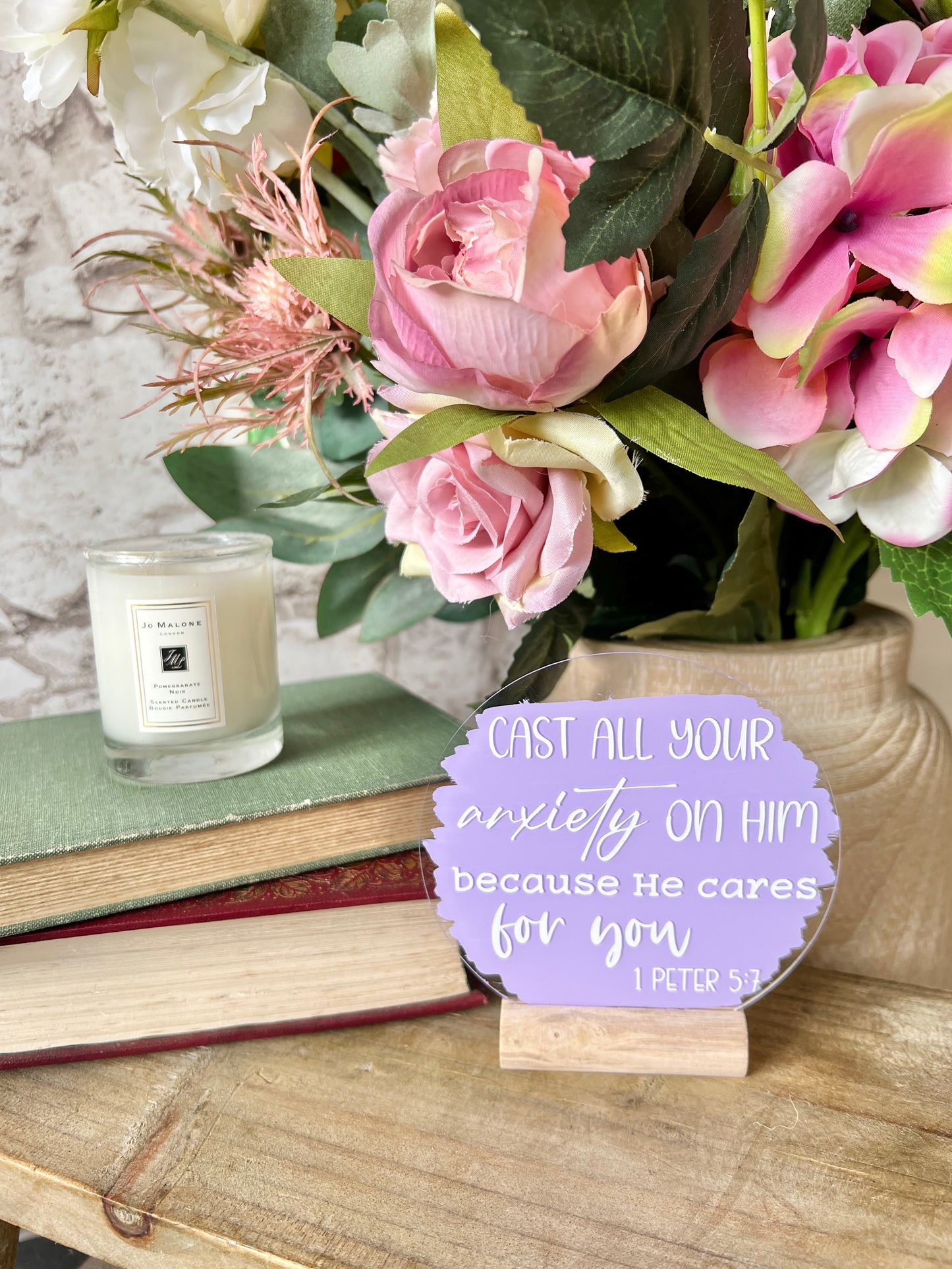 Cast all your anxiety on Him acrylic plaque