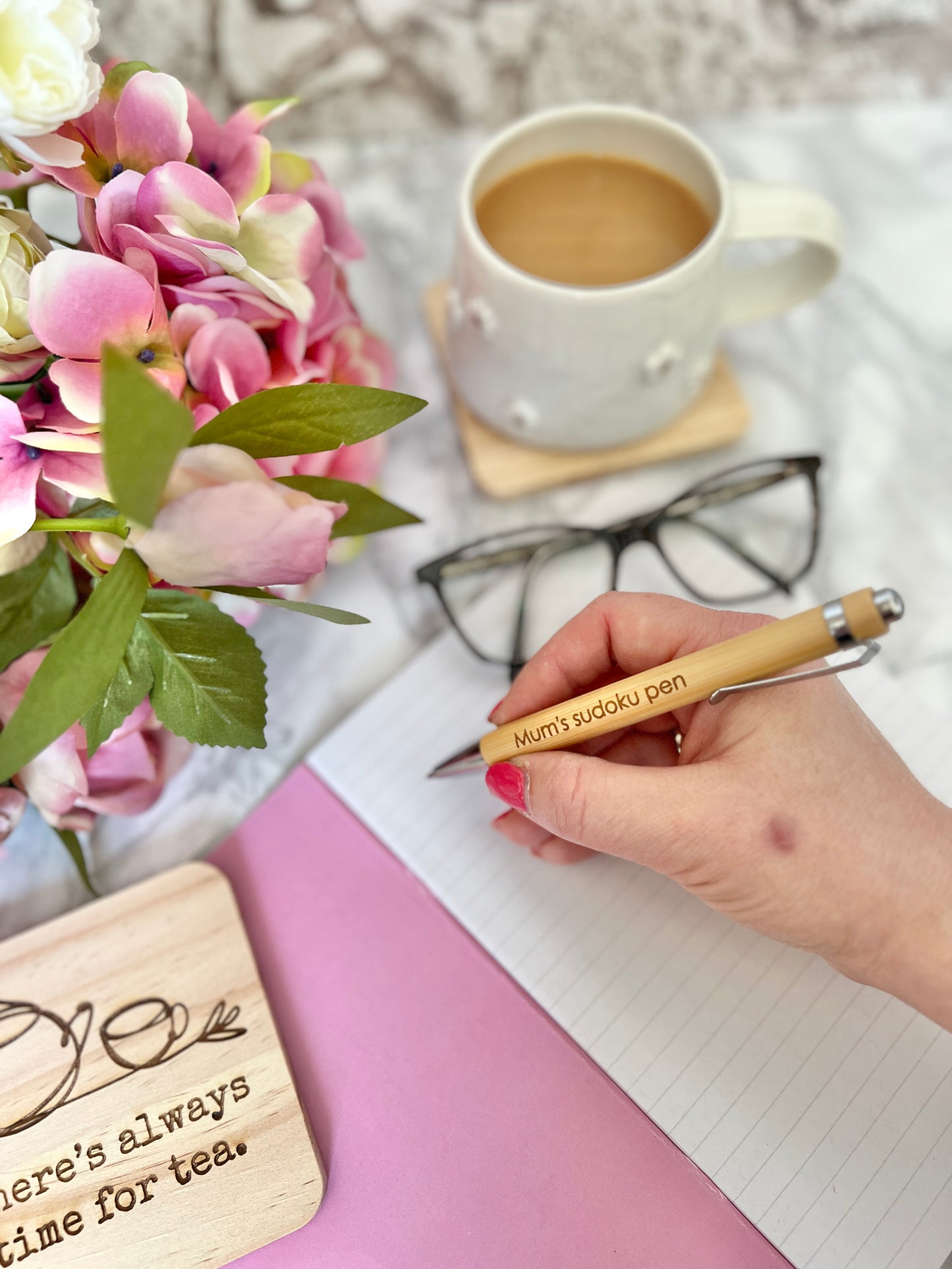 Mum’s sudoku pen (engraved bamboo pen)