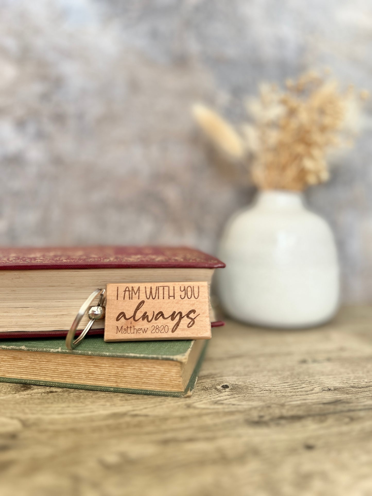 I am with you always engraved keyring