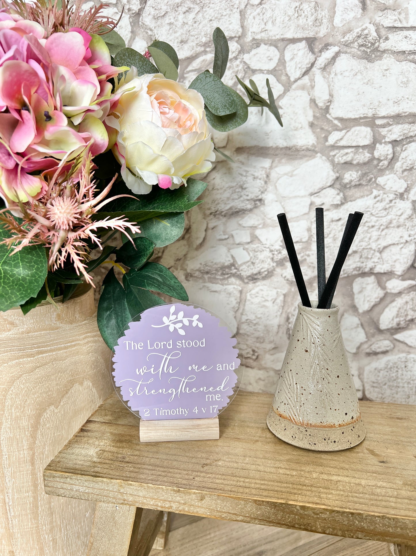 The Lord stood with me acrylic plaque