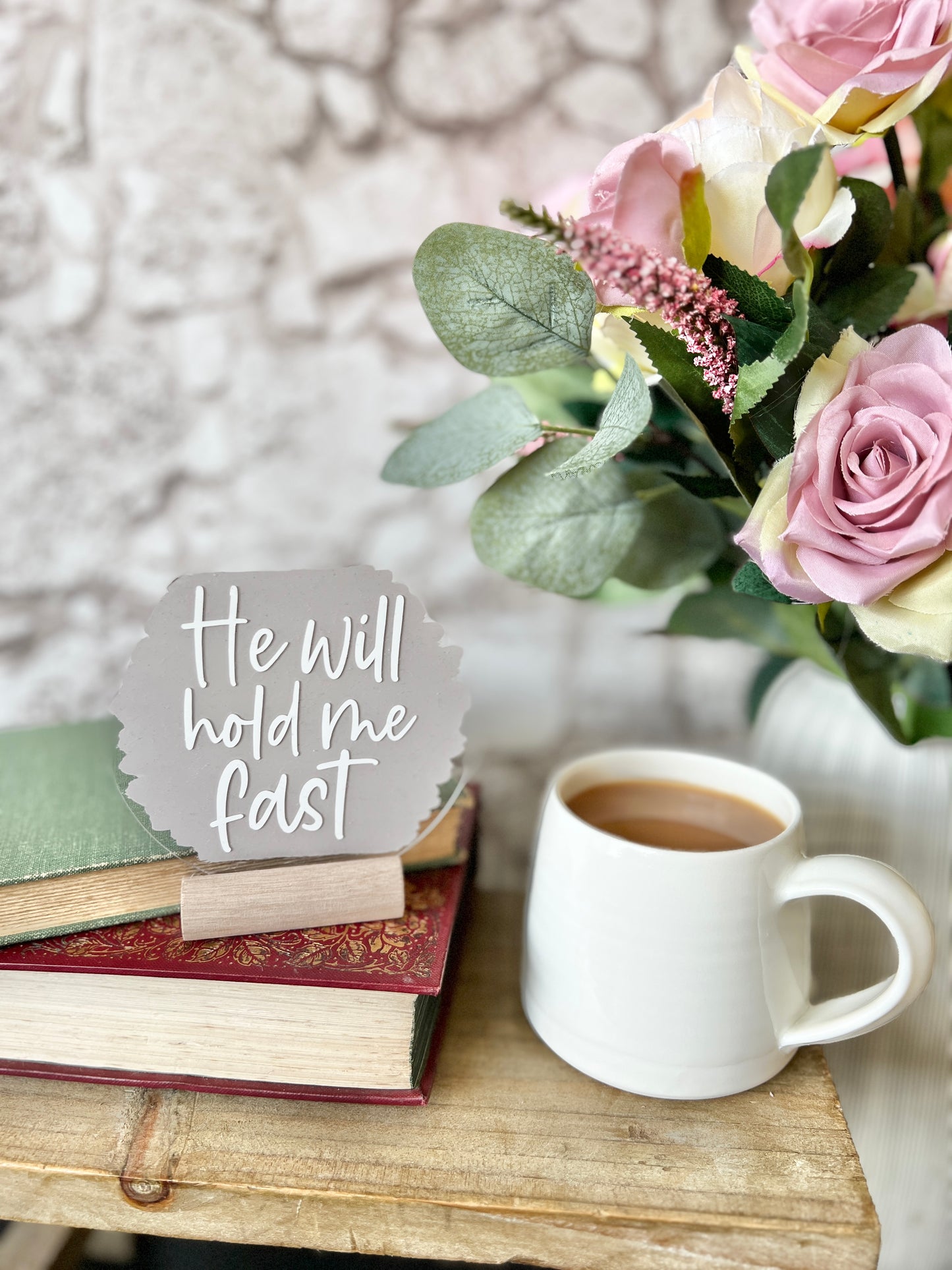He will hold me fast acrylic plaque