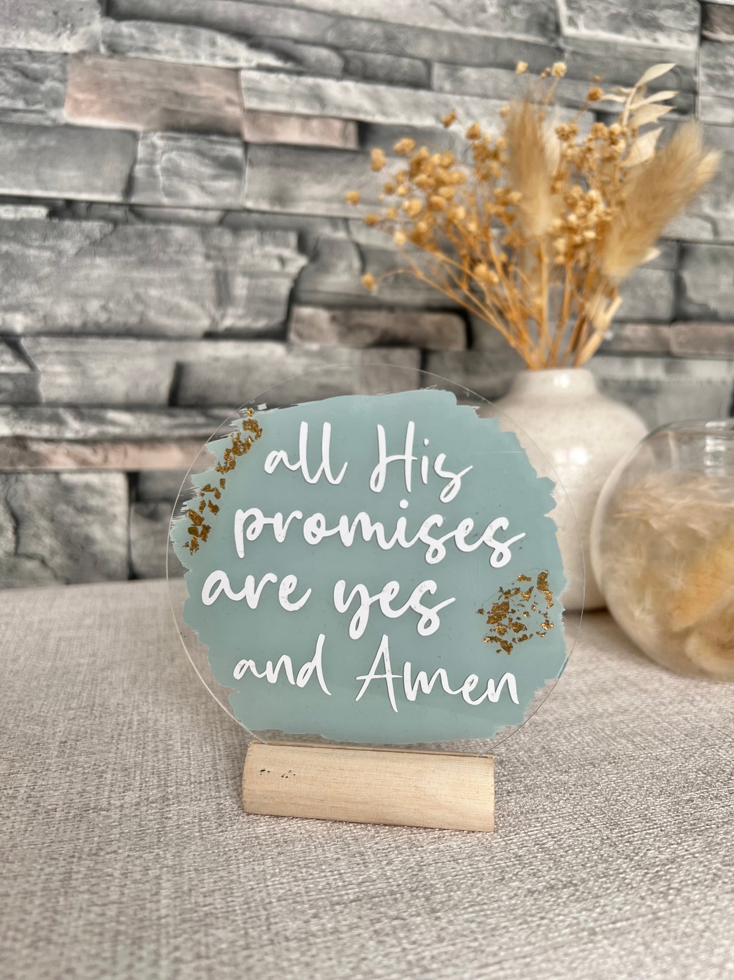 All His promises are yes and amen acrylic plaque