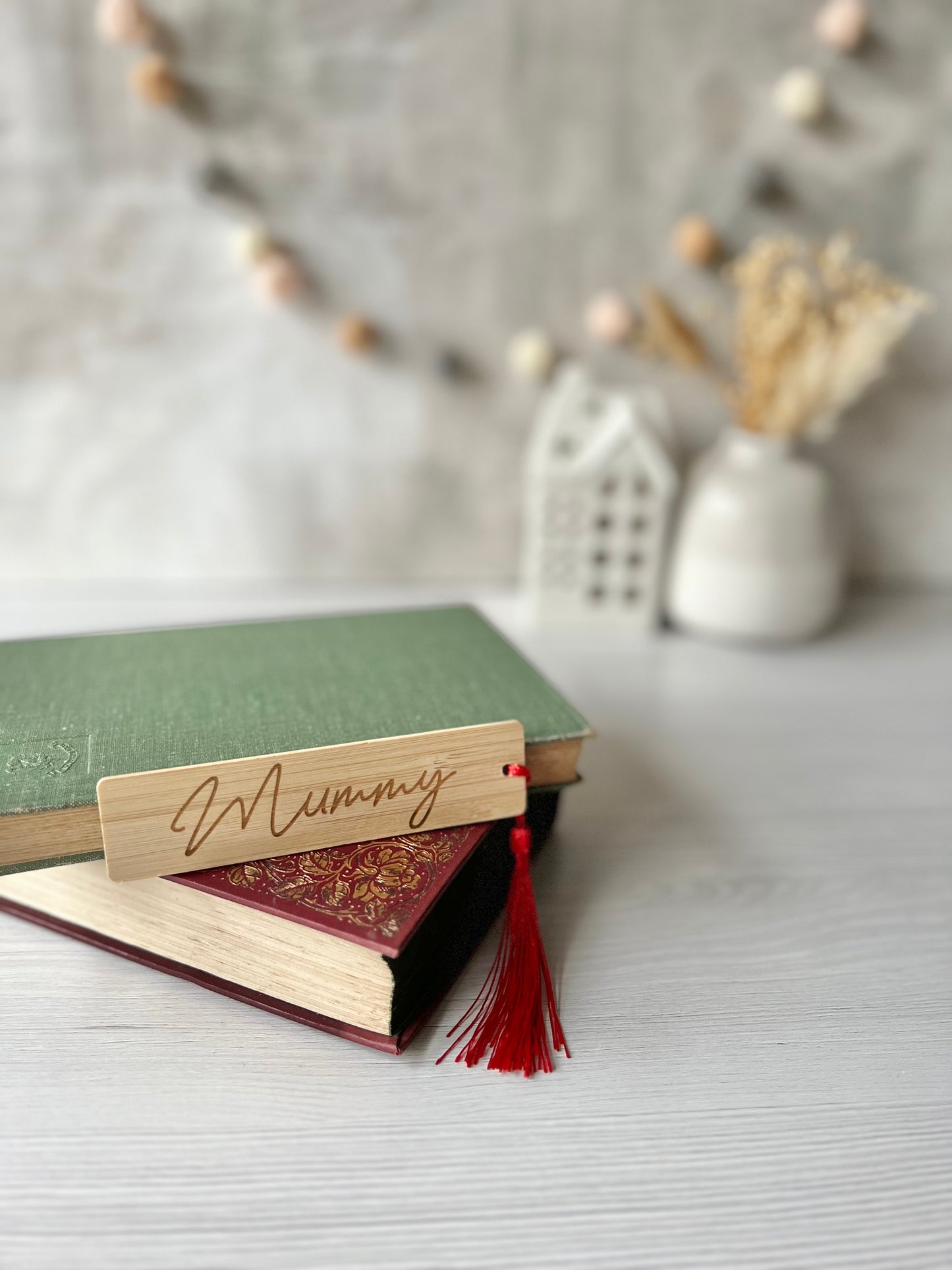 Mummy wooden engraved bookmark