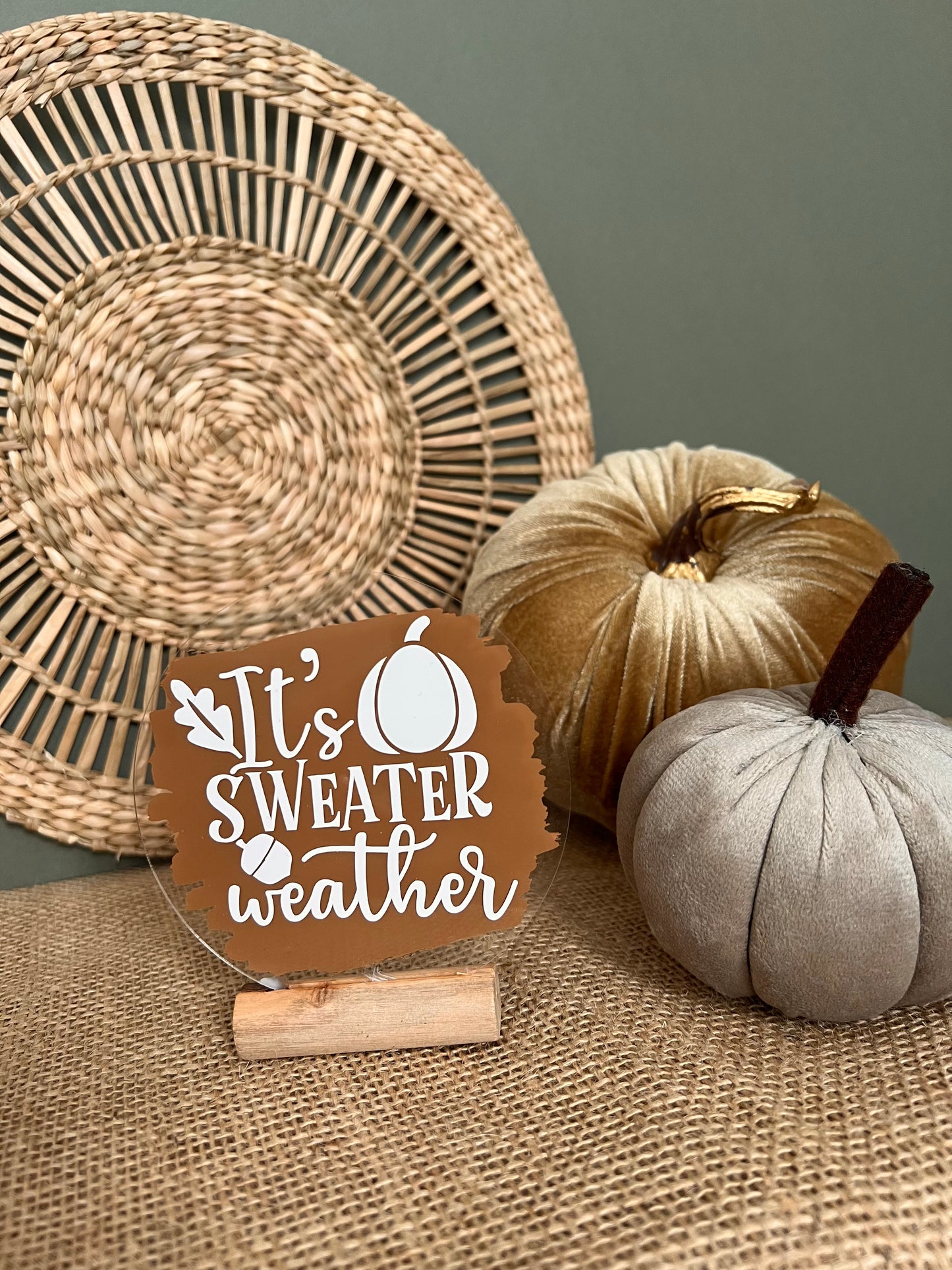 Sweater weather acrylic plaque