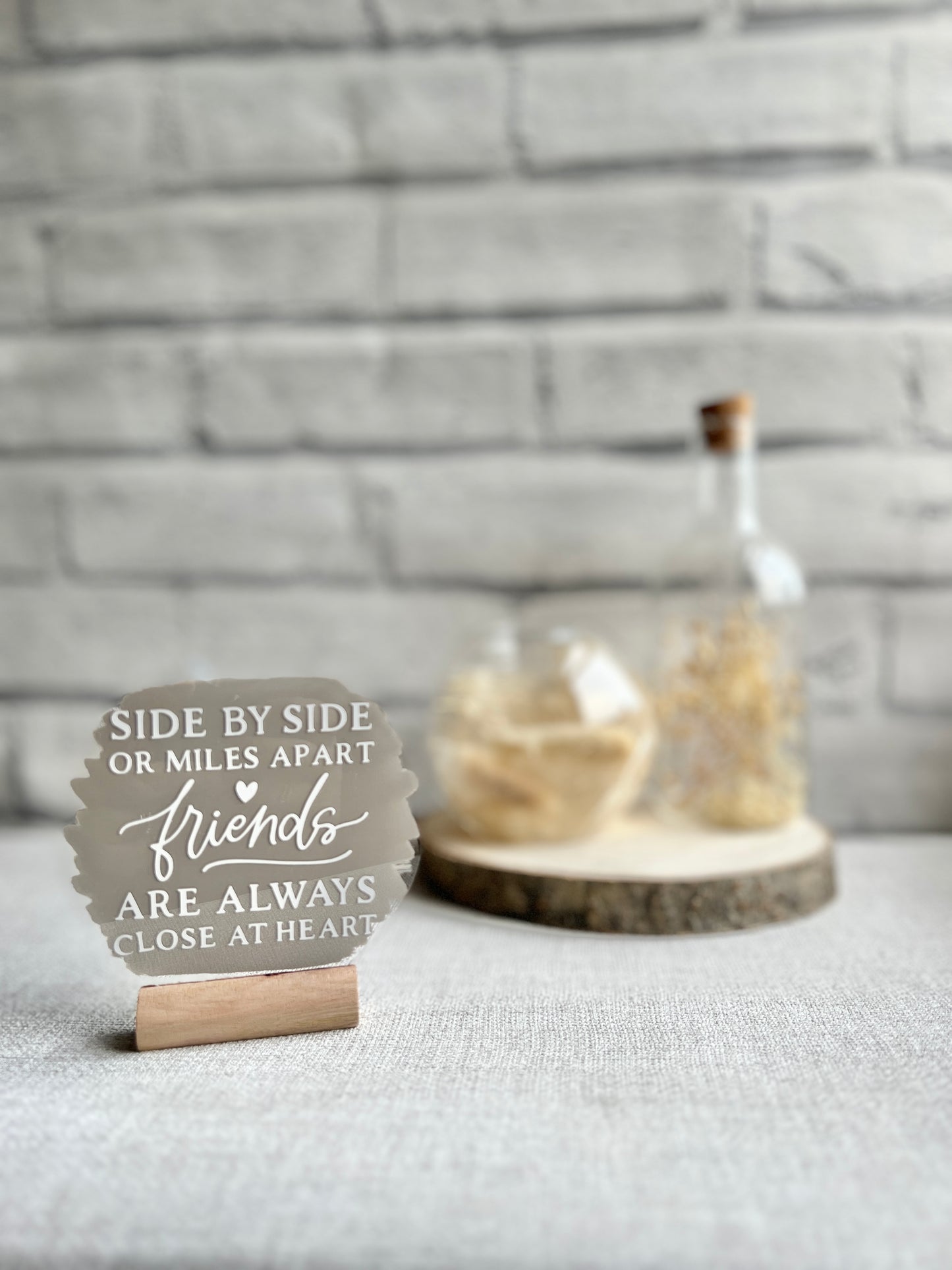 Side by side friendship acrylic plaque