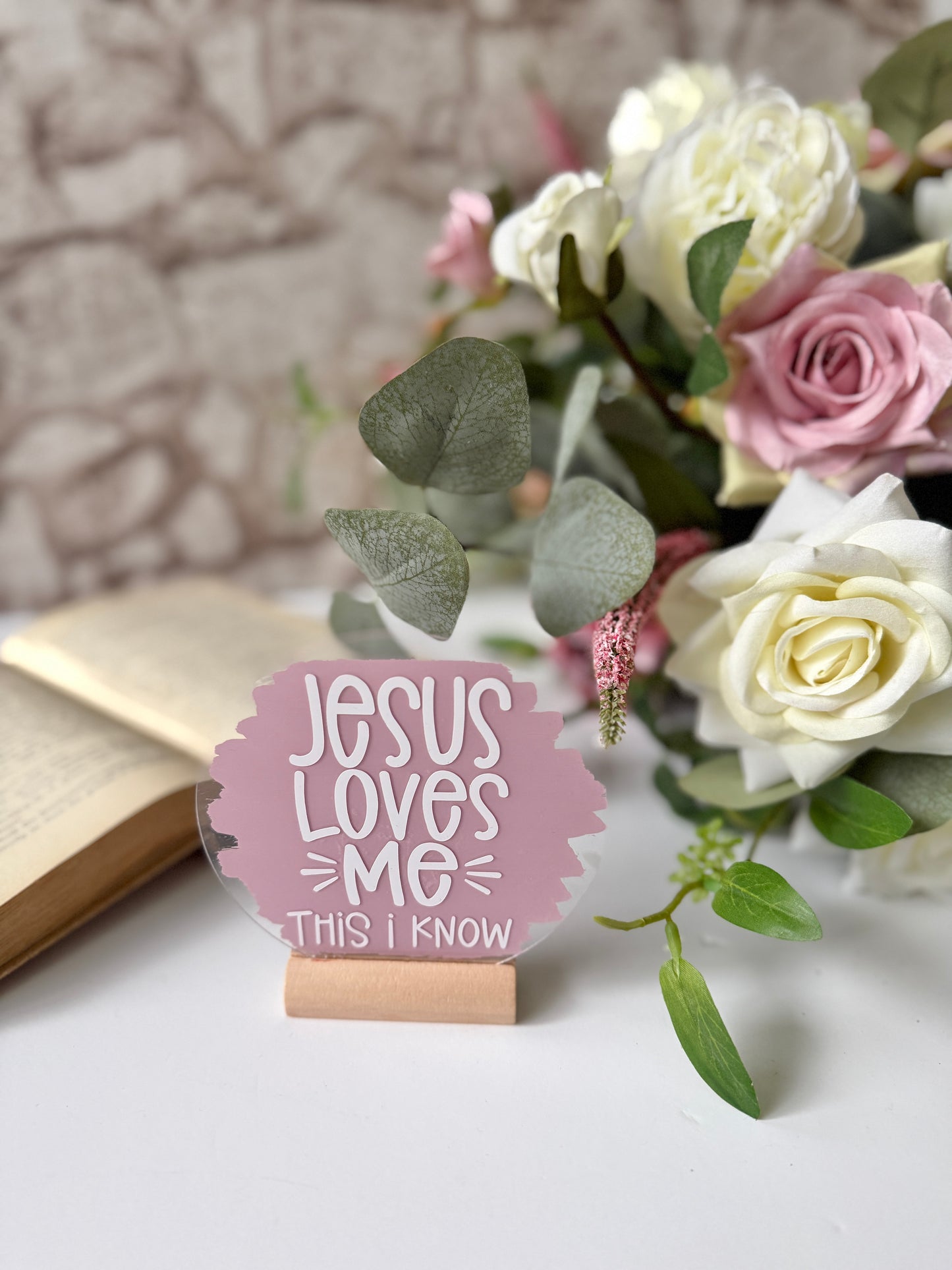 Jesus loves me acrylic plaque