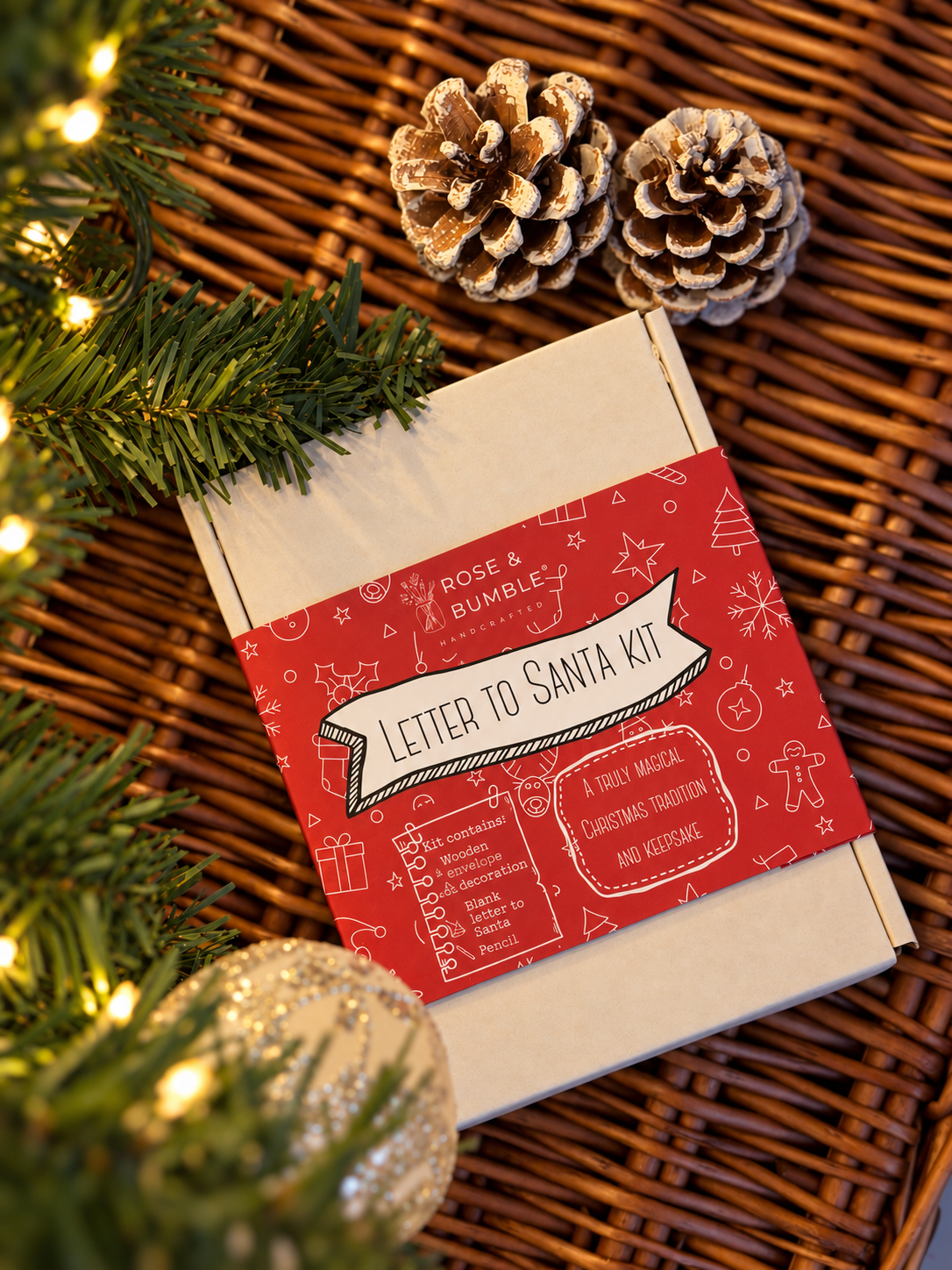 Letter to Santa Kit - Christmas Tradition & Wooden Keepsake