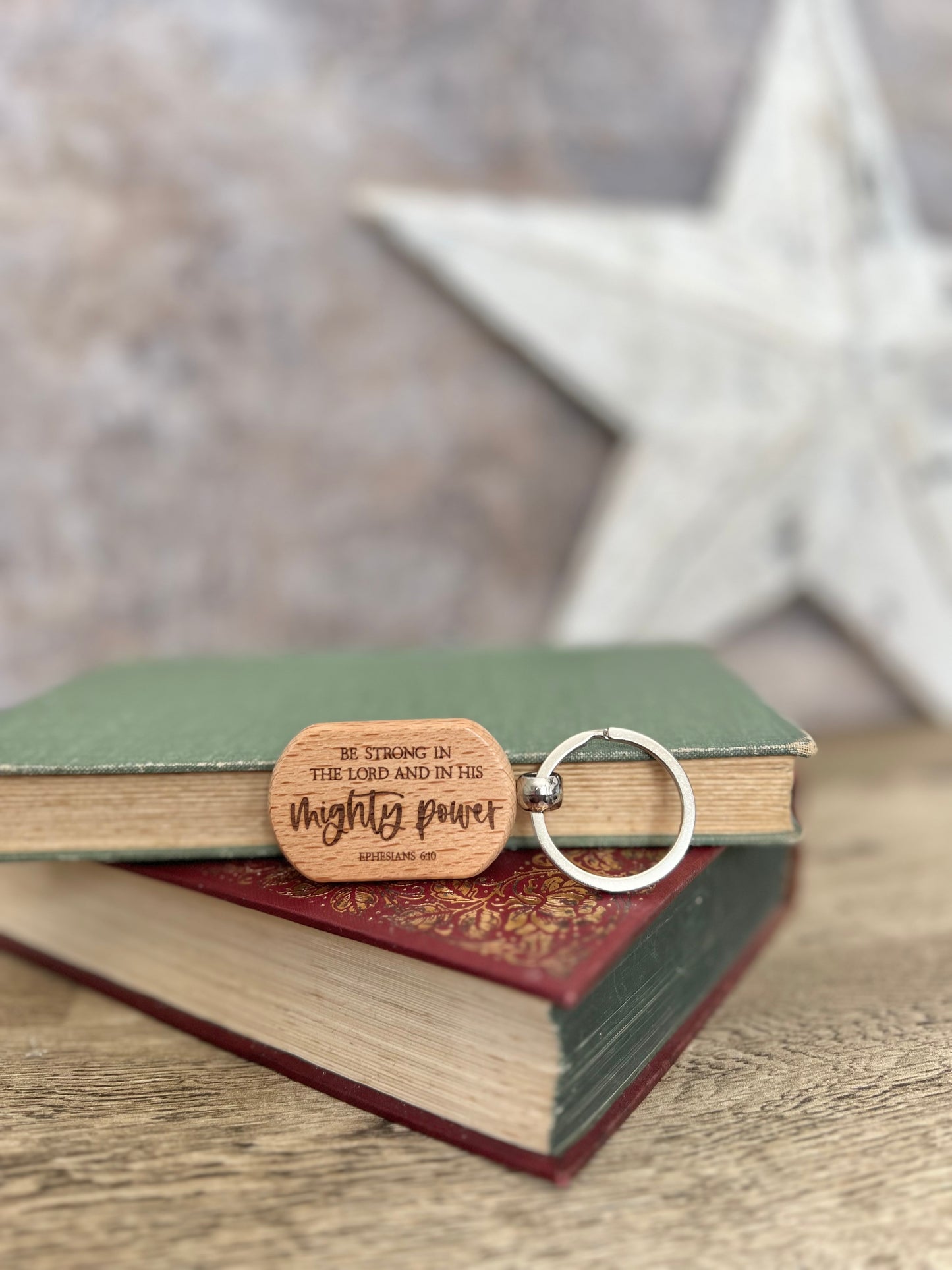 Be strong in the Lord engraved keyring