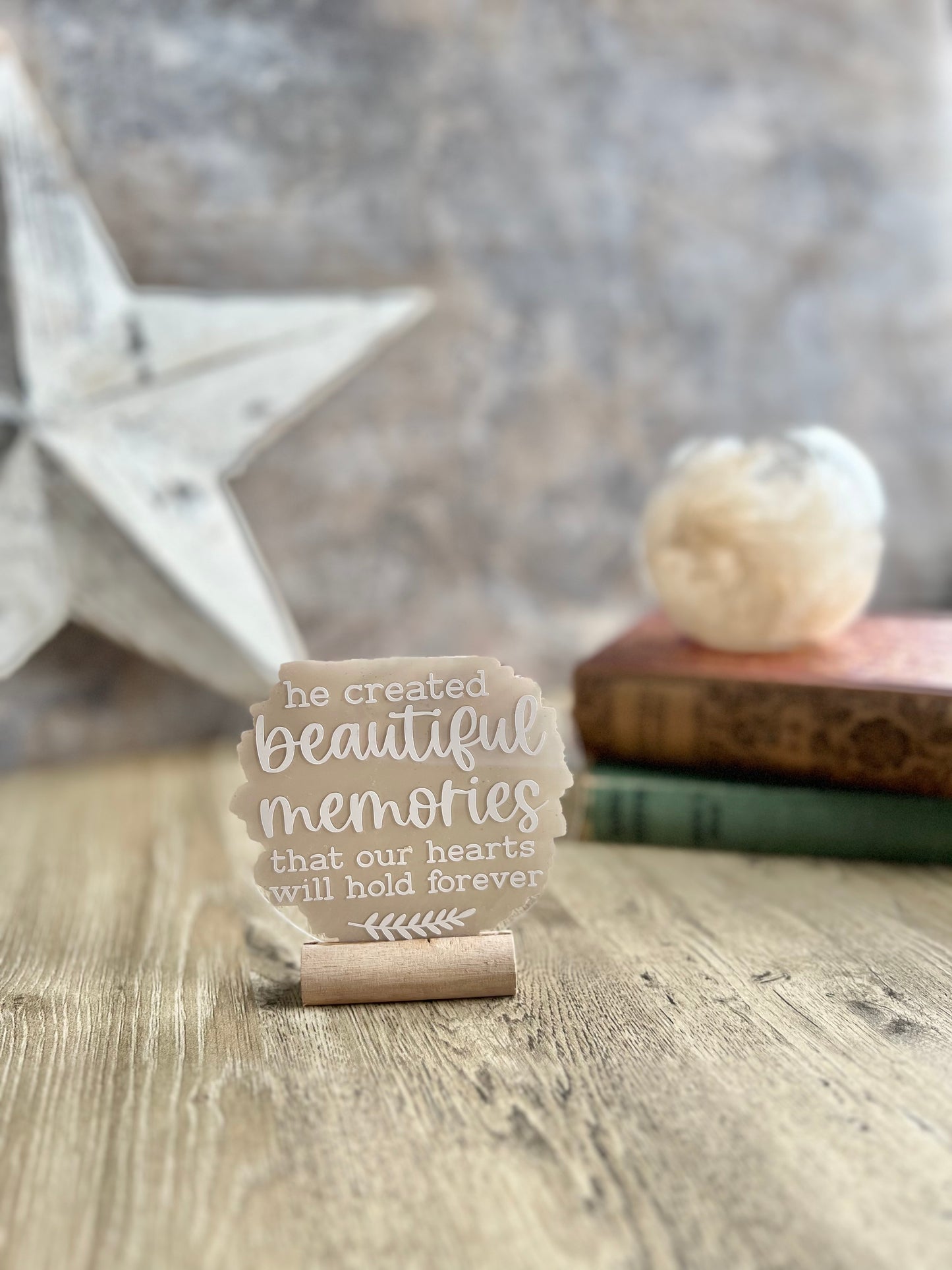 He created memories acrylic plaque