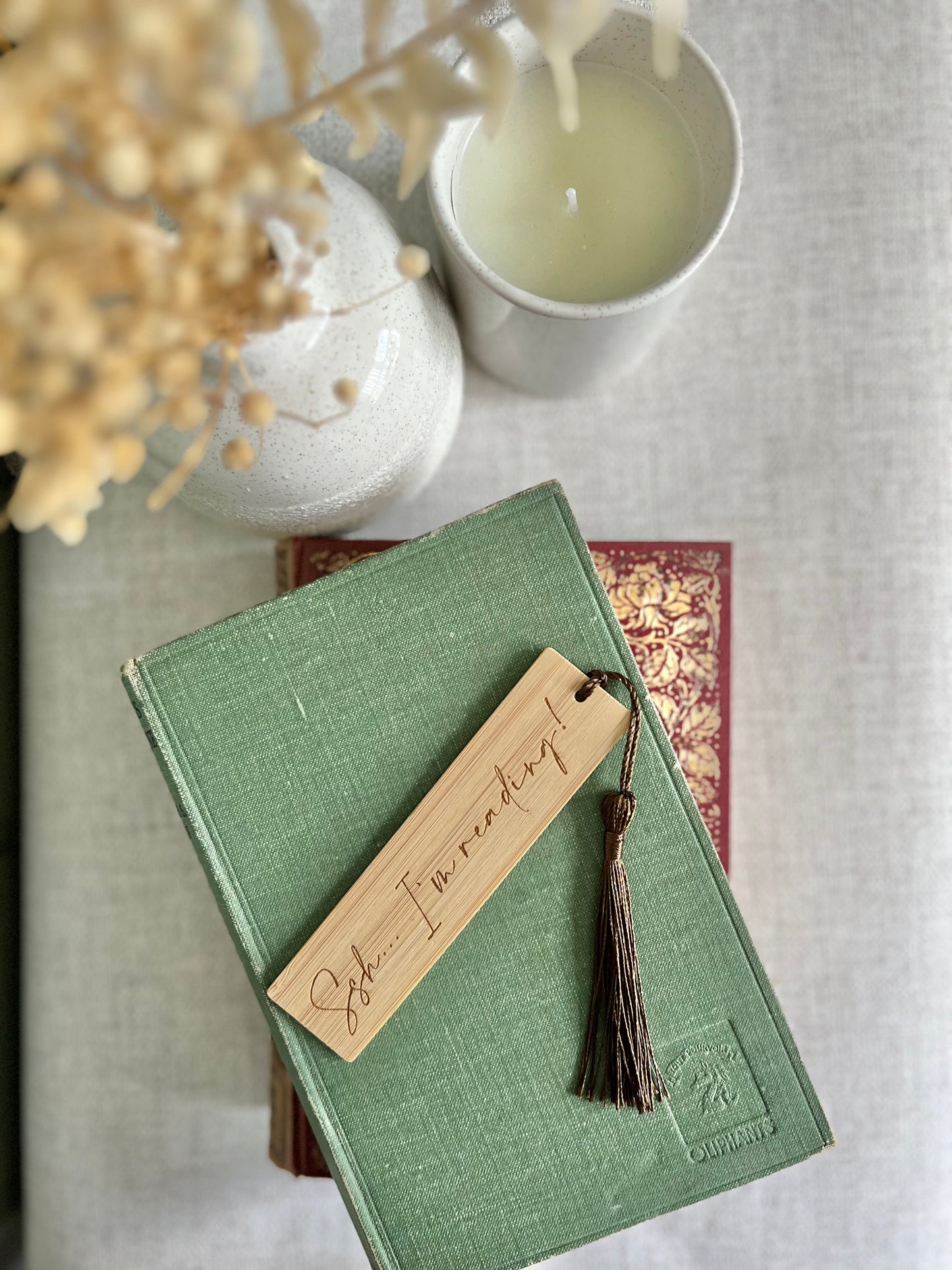 Ssh I'm reading wooden engraved bookmark