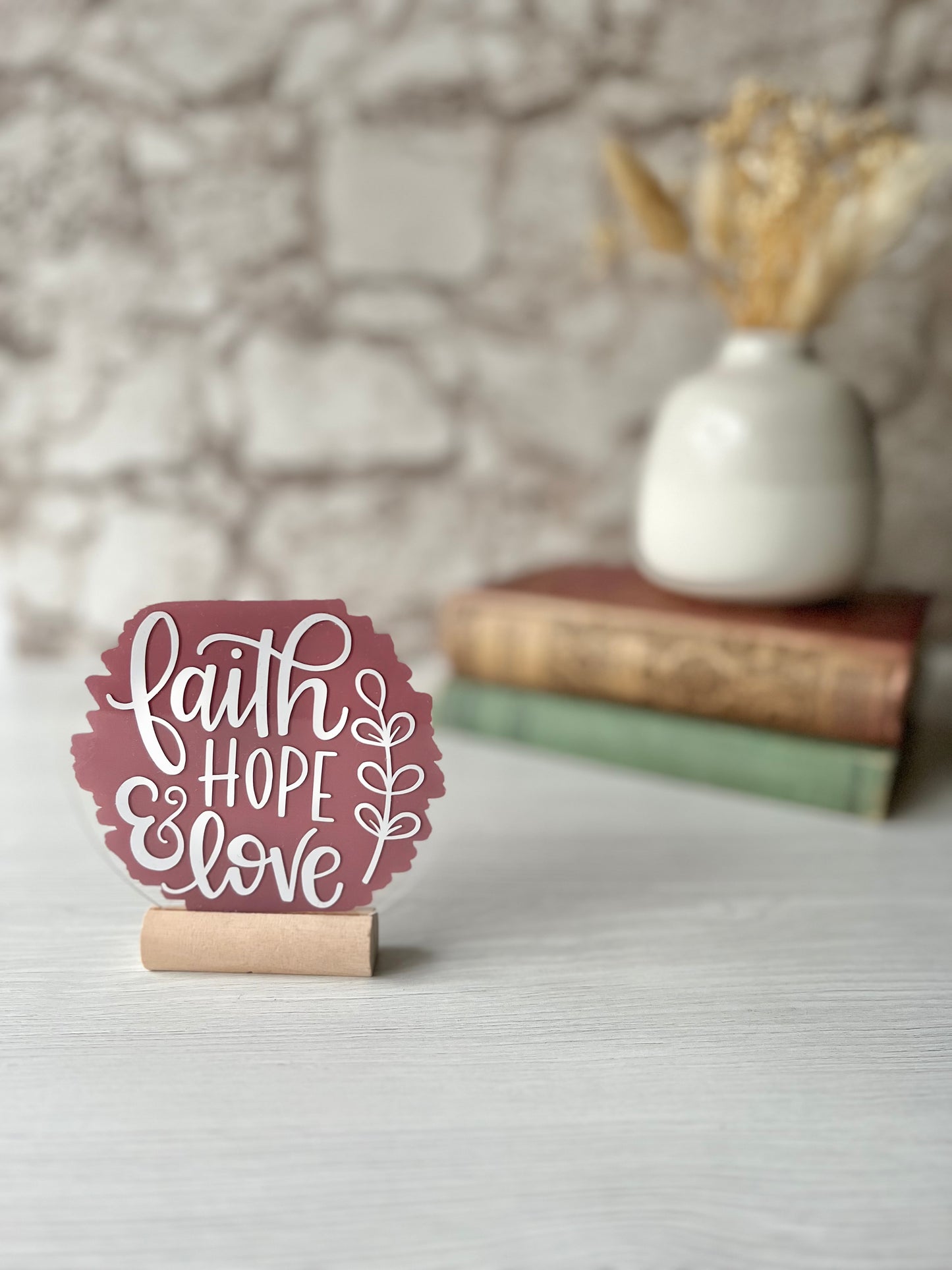Faith, hope, love acrylic plaque