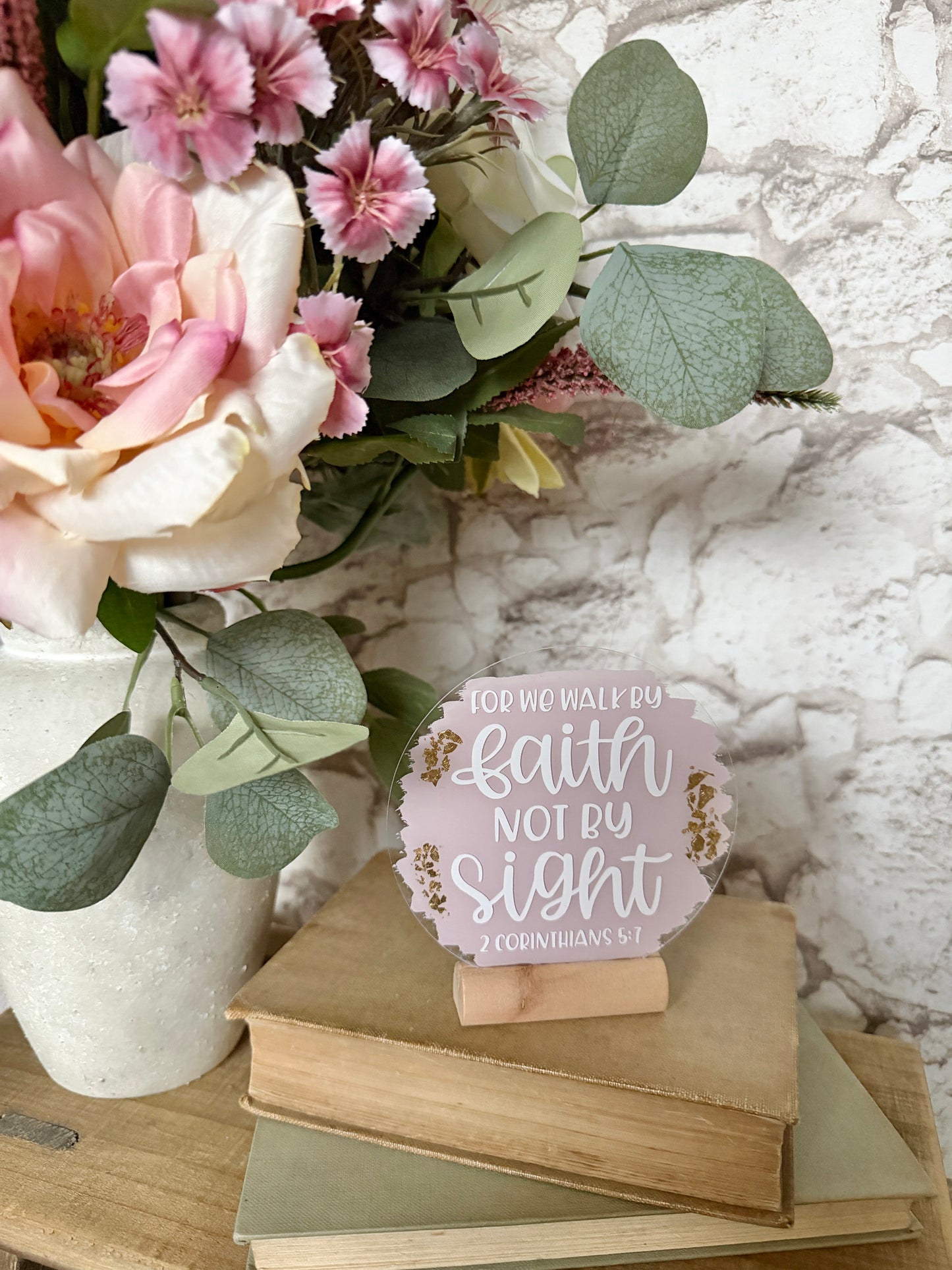 Walk by faith acrylic plaque