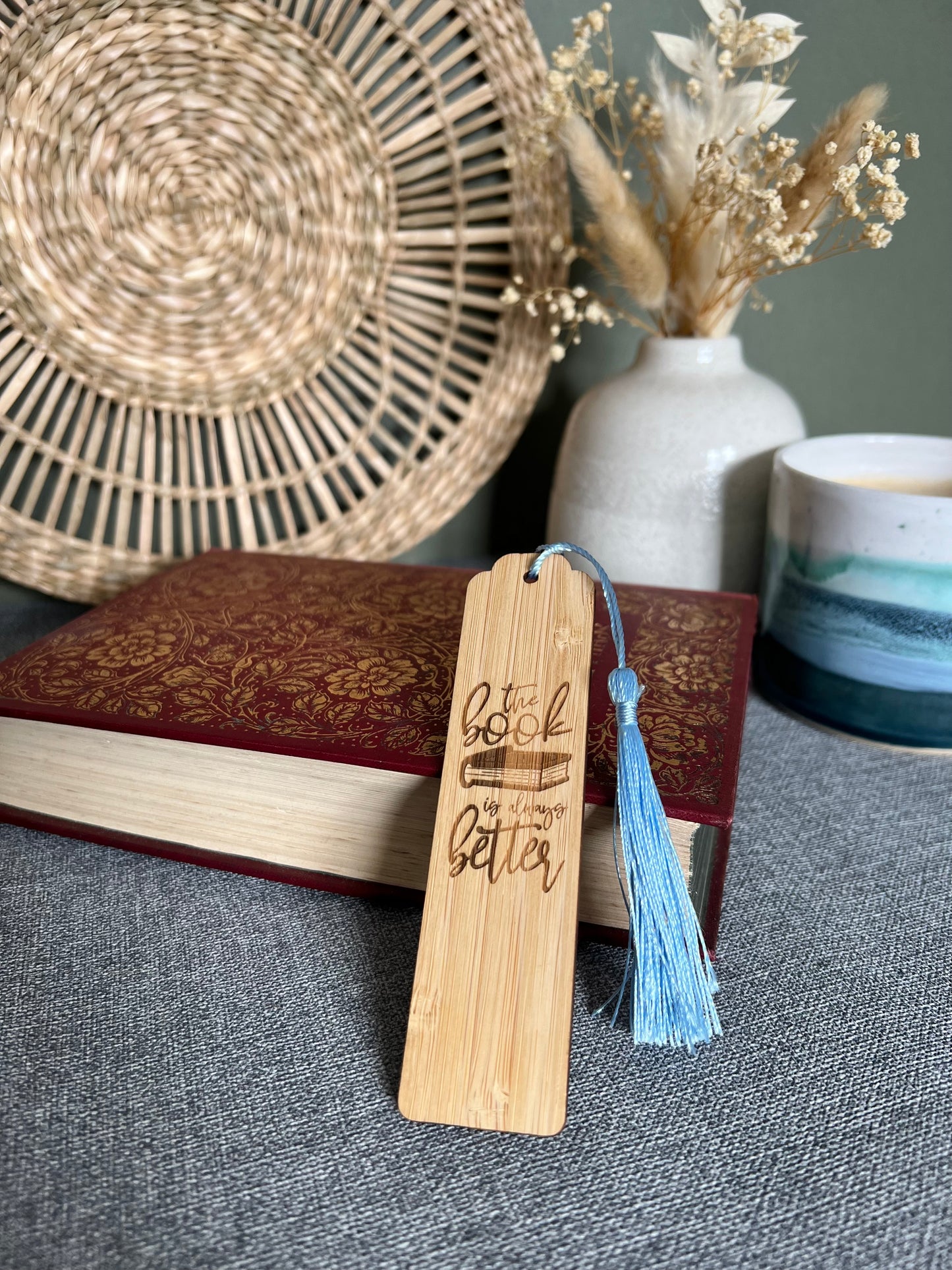 Book is always better wooden engraved bookmark
