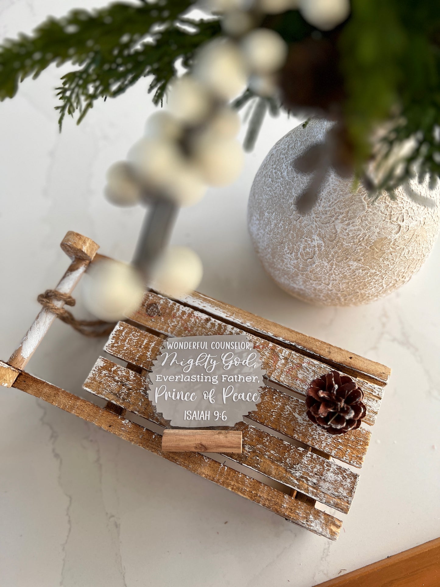 Wonderful counsellor, Mighty God acrylic plaque