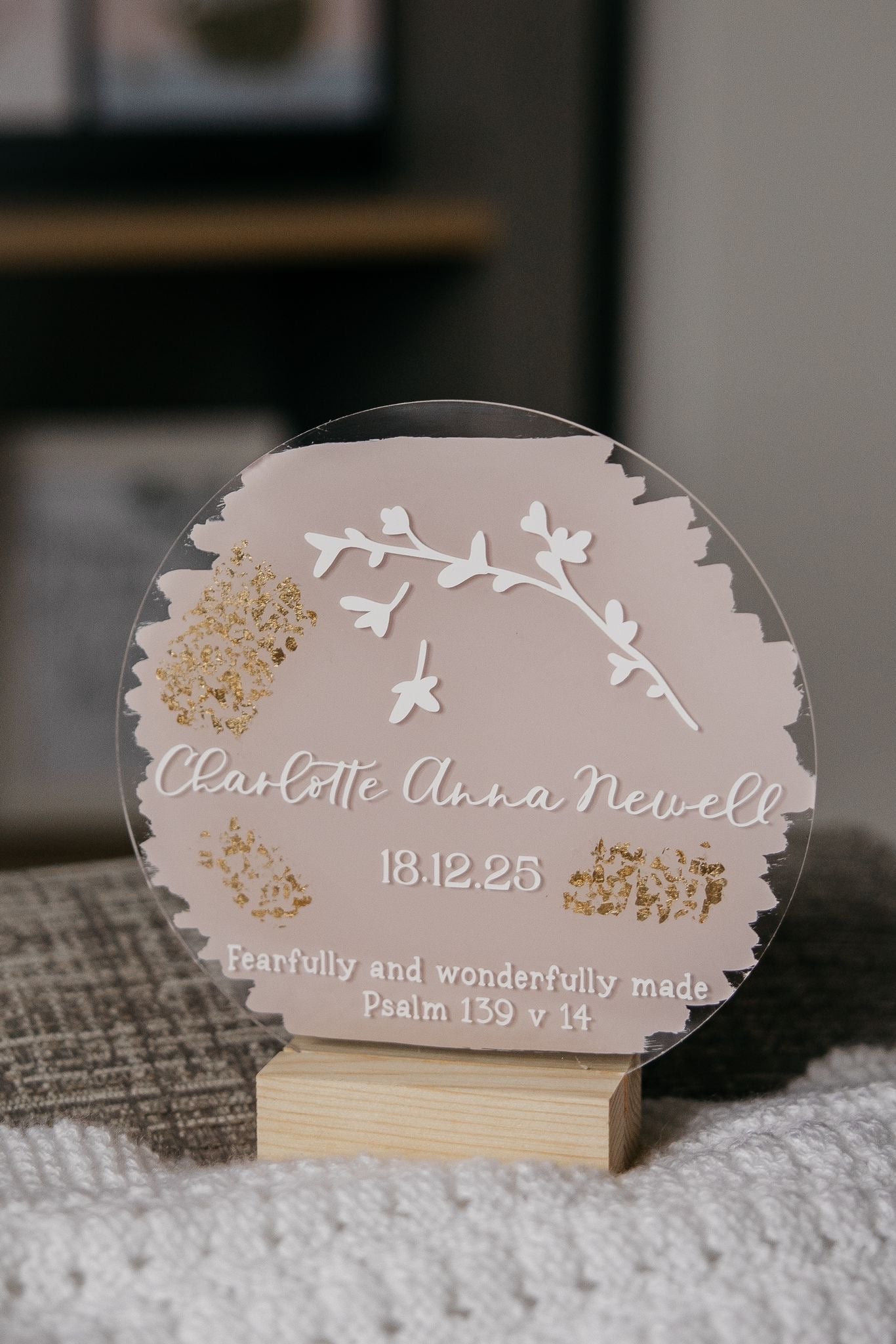Baby personalised 6” acrylic plaque