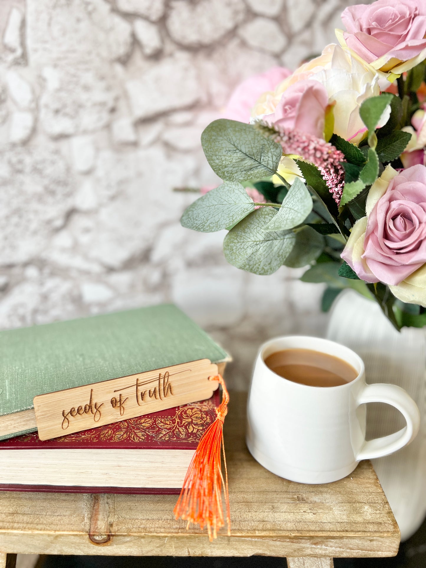 Seeds of truth wooden engraved bookmark