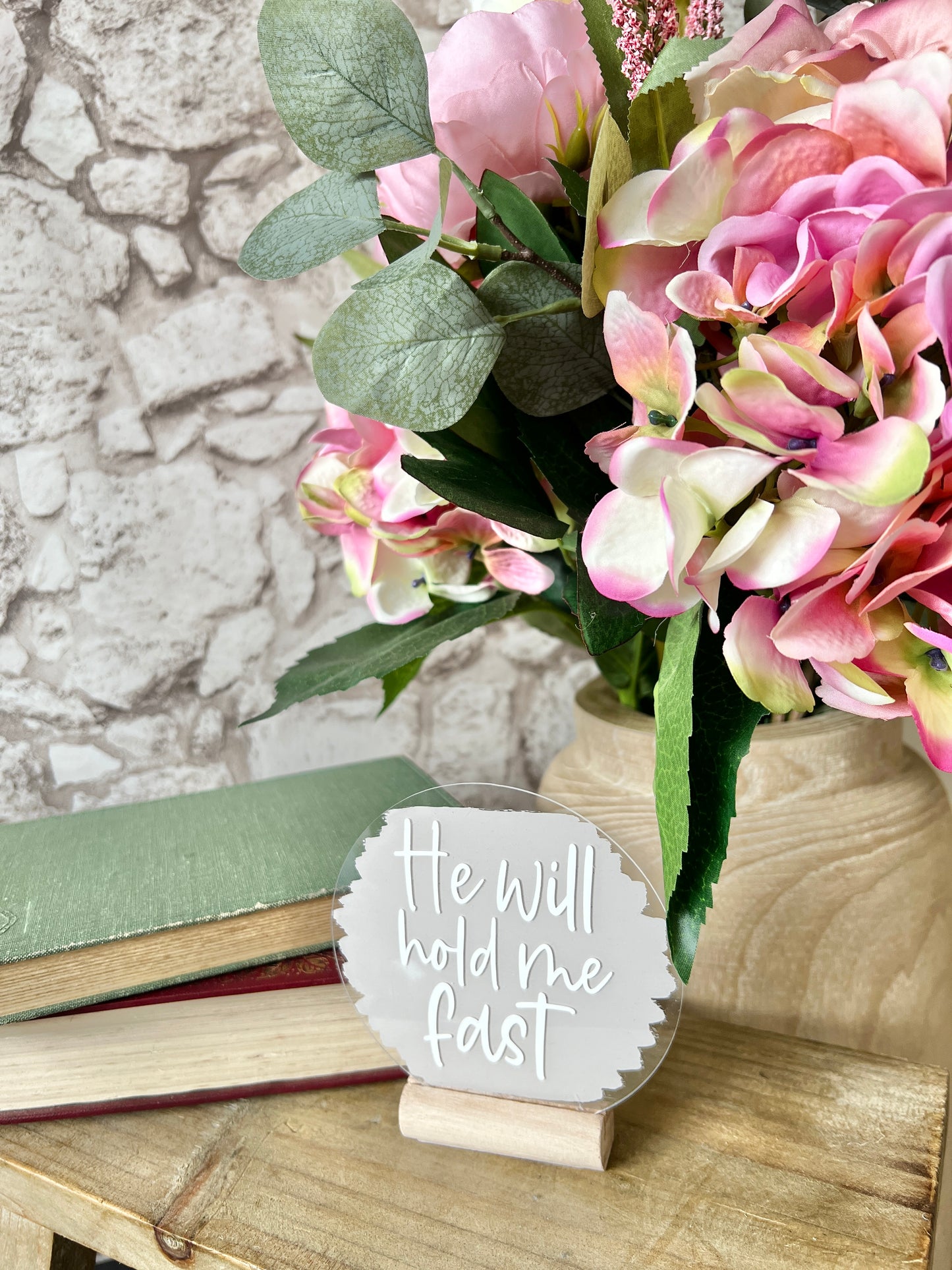 He will hold me fast acrylic plaque