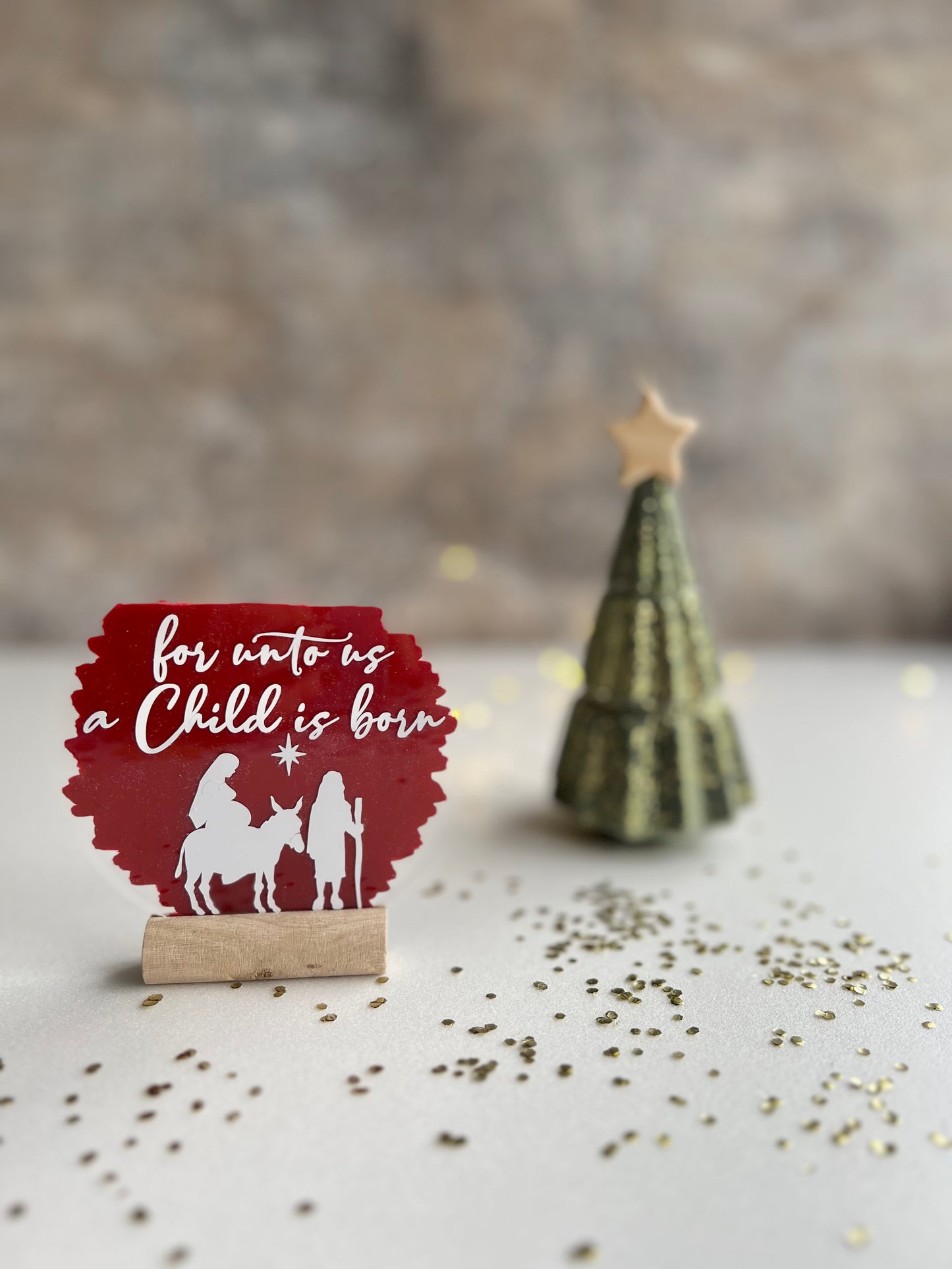For unto us a child is born acrylic plaque