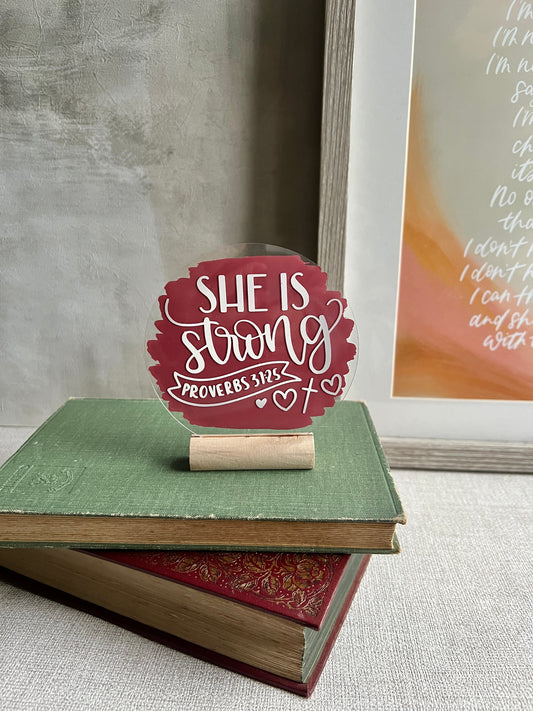 She is strong acrylic plaque