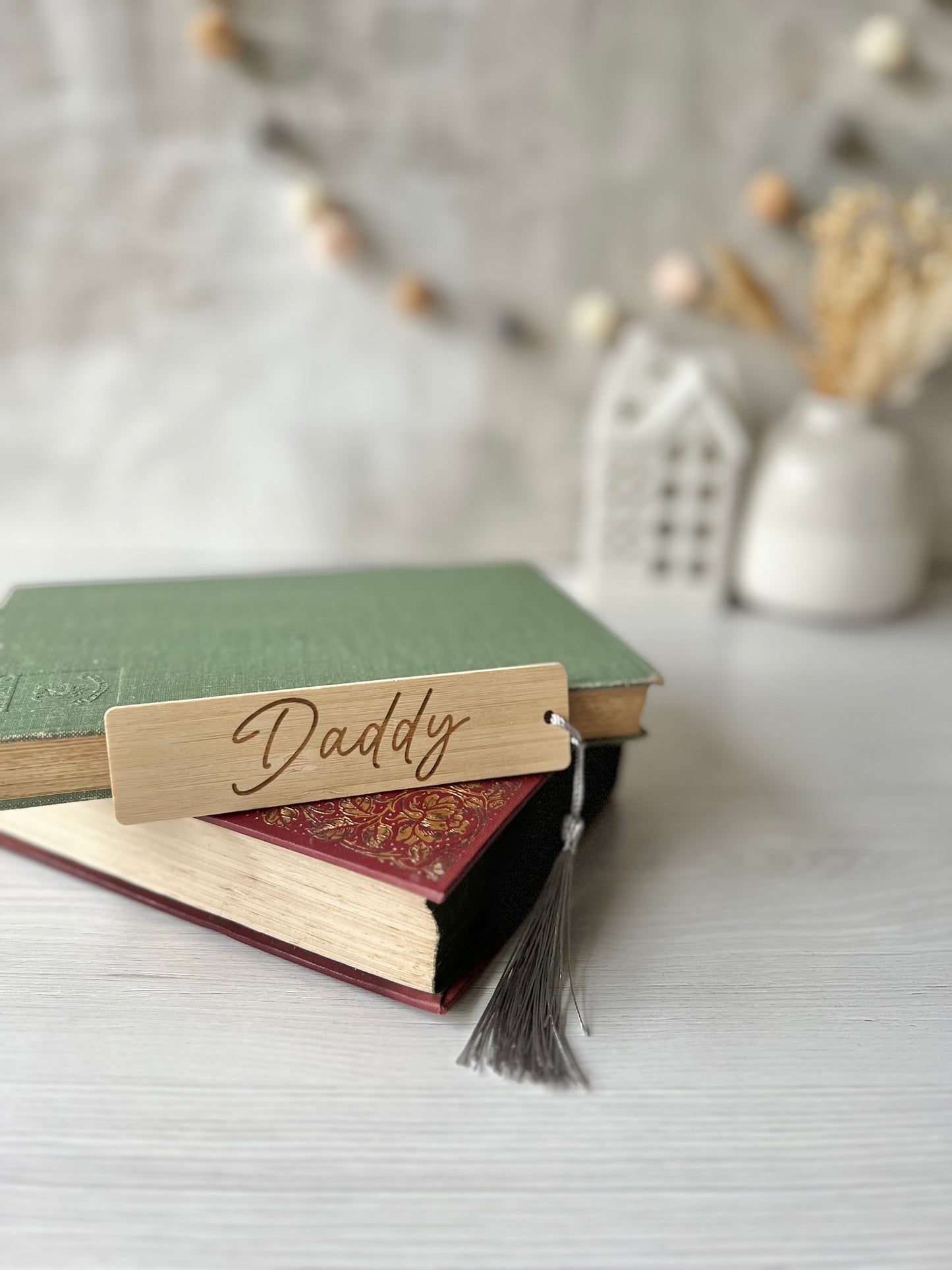 Daddy engraved wooden bookmark