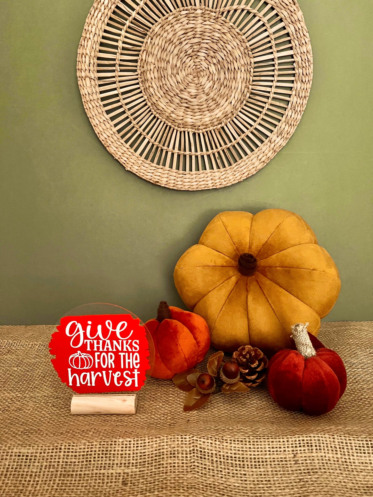 Give thanks for the harvest acrylic plaque