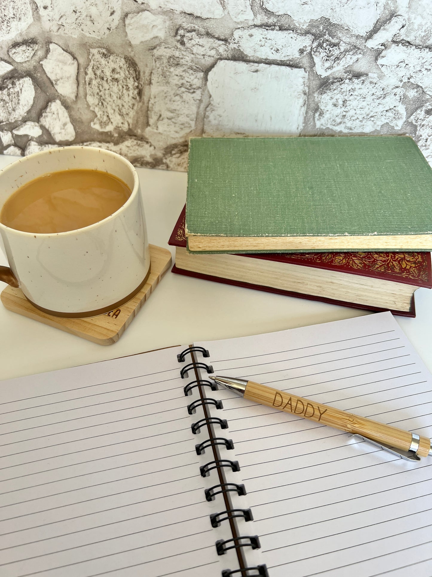 Daddy engraved bamboo pen