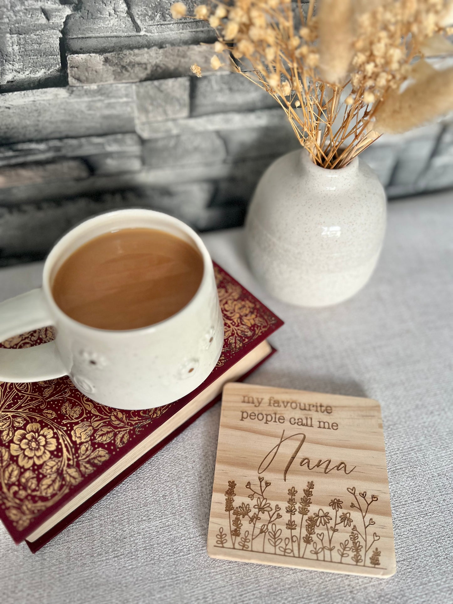 My favourite people call me Granny wooden coaster