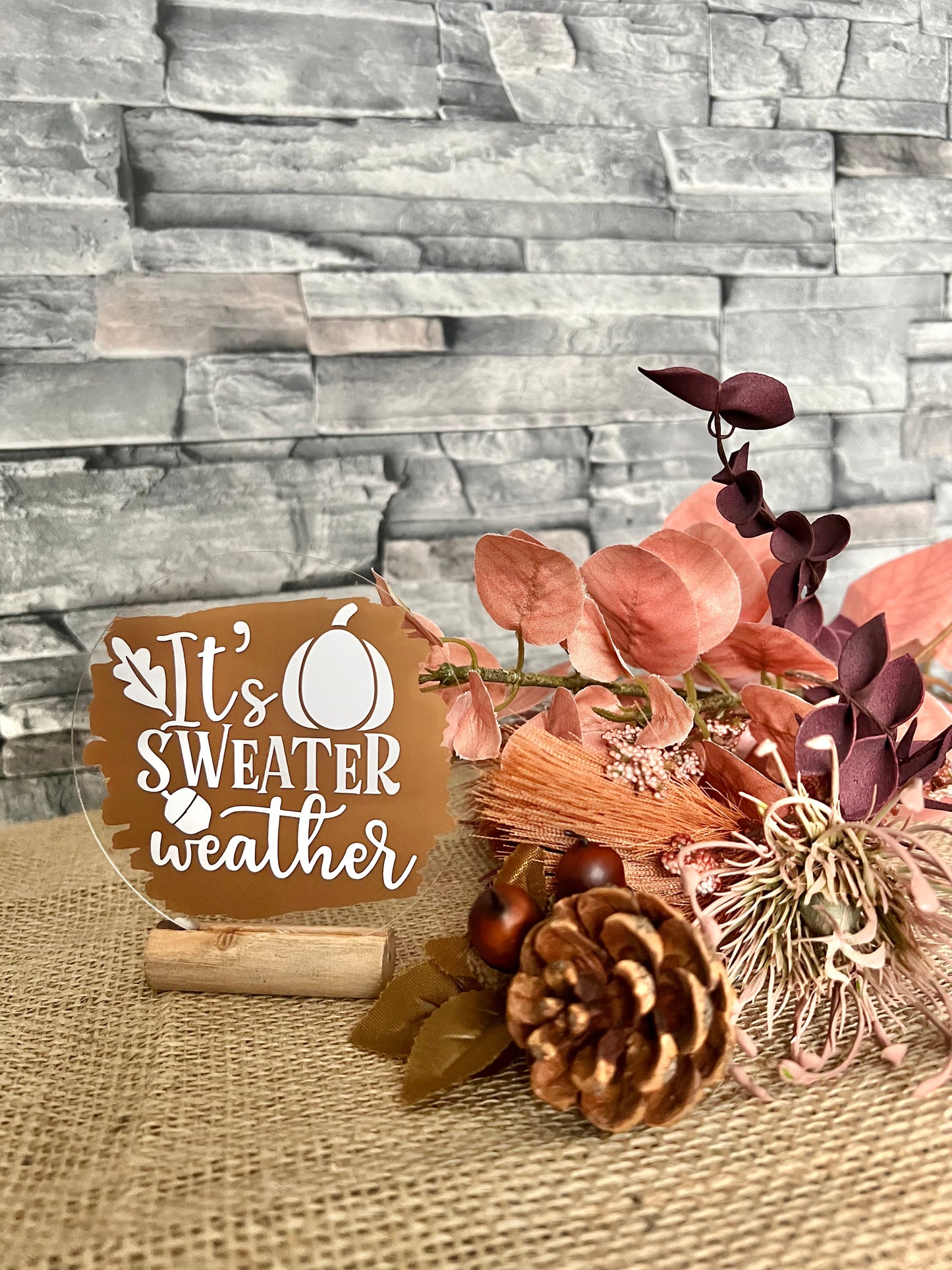 Sweater weather acrylic plaque