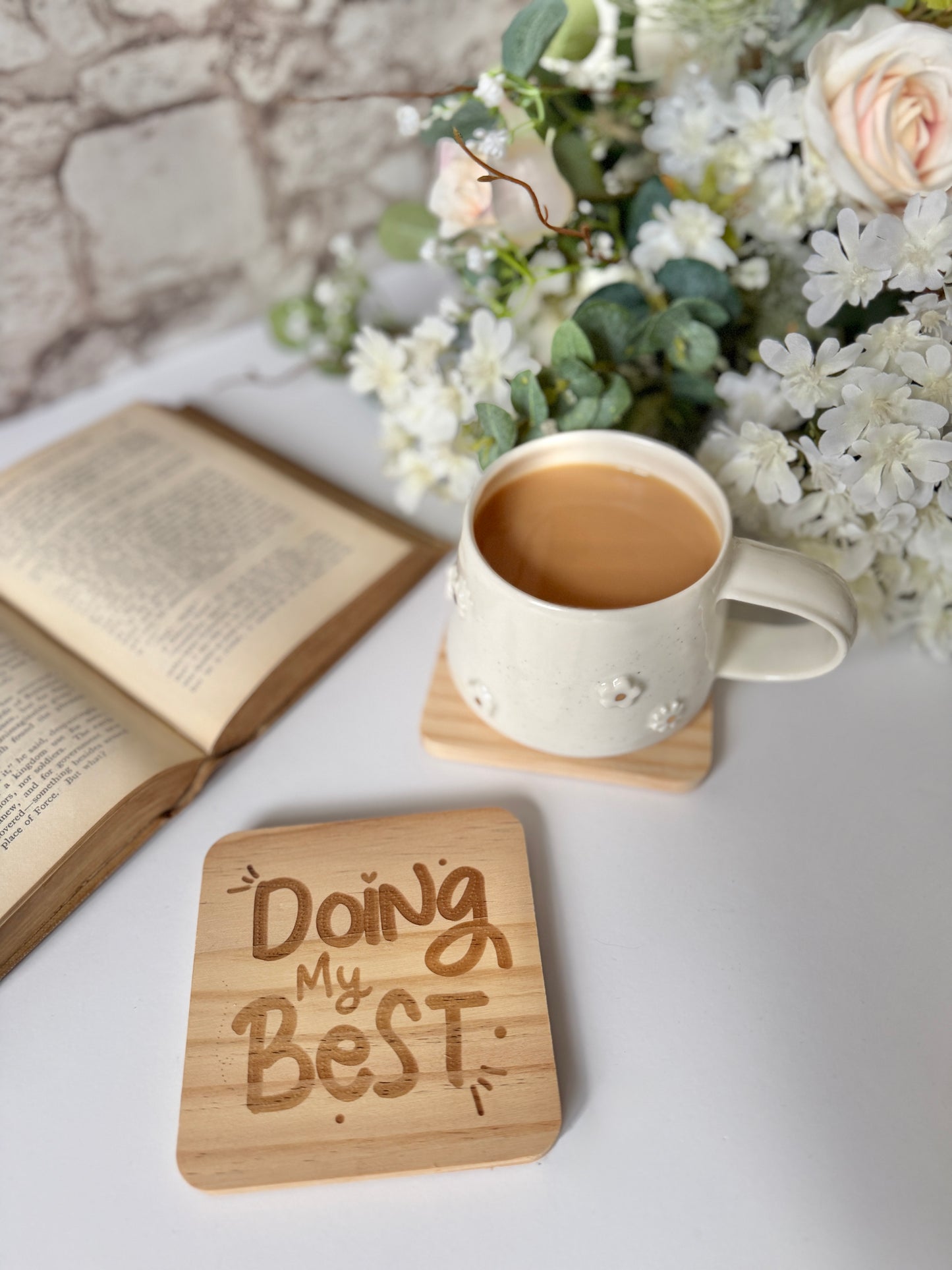 Doing my best engraved wooden coaster